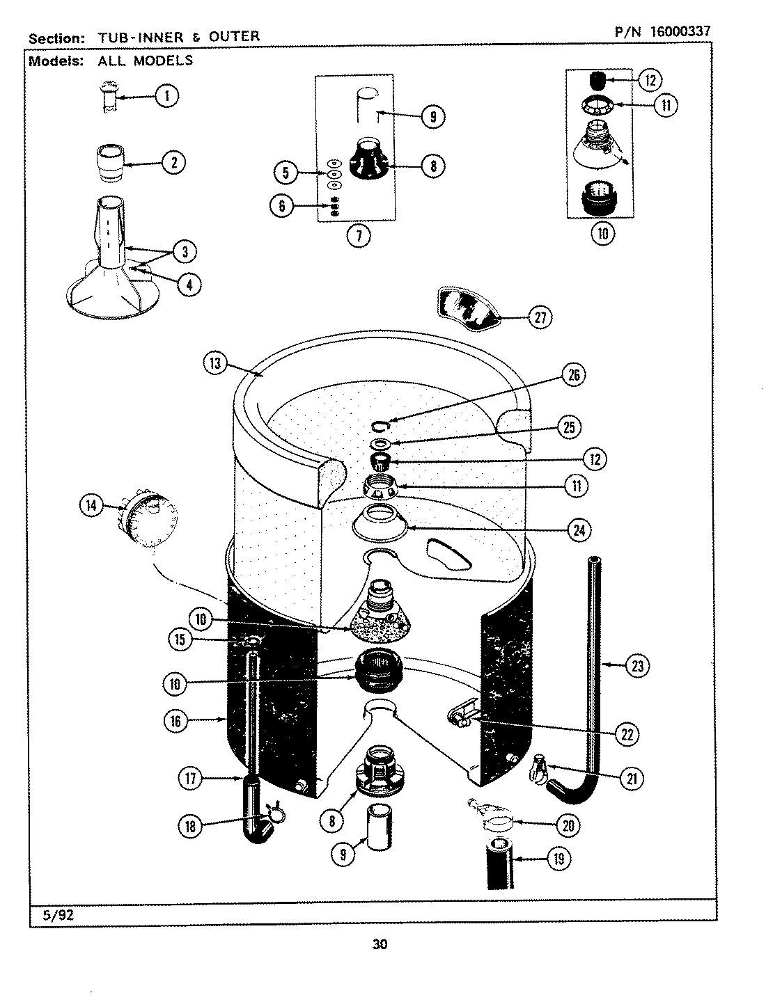 16 - TUB-INNER & OUTER (LSE7800AEL,AEW)