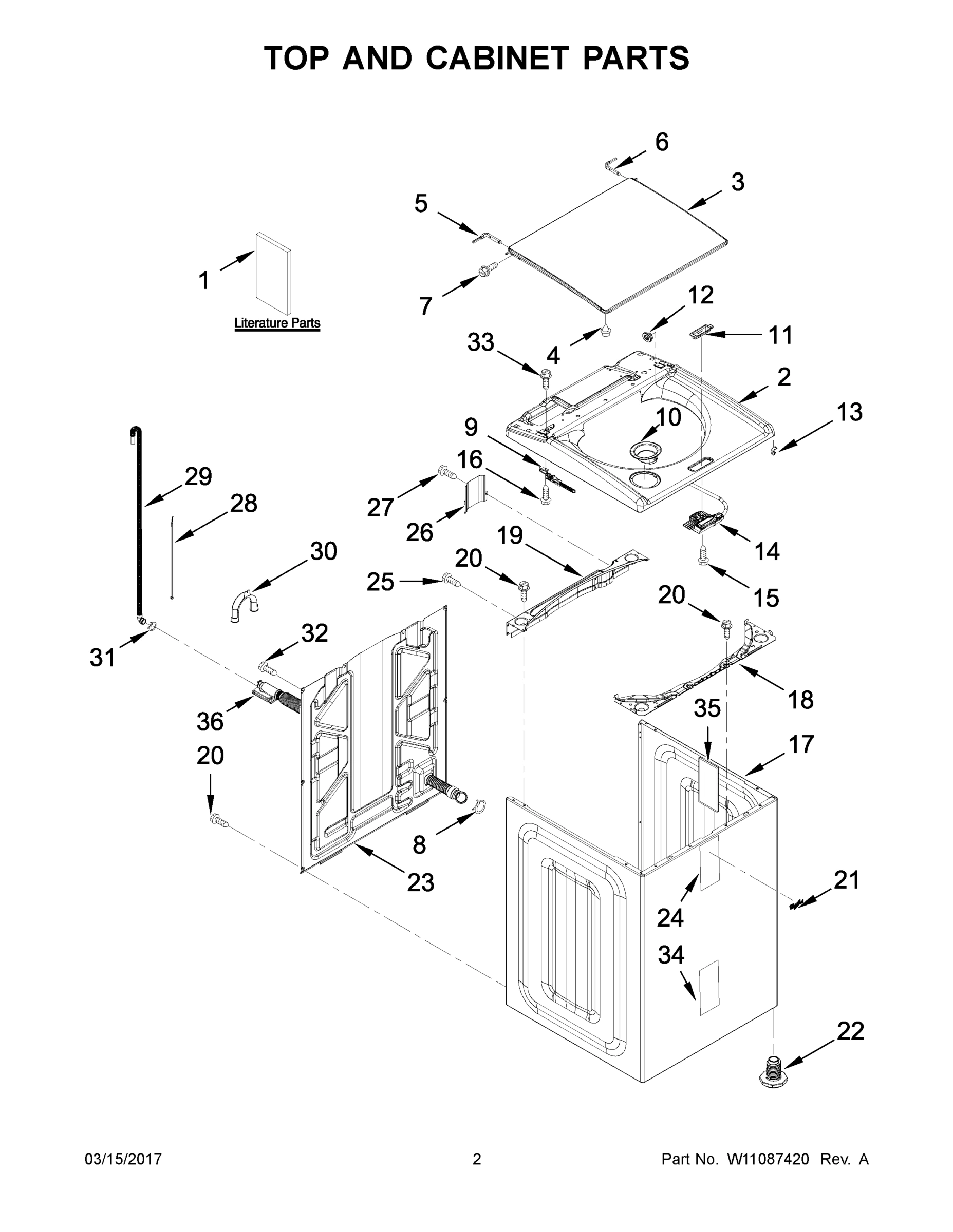 02 - TOP AND CABINET PARTS