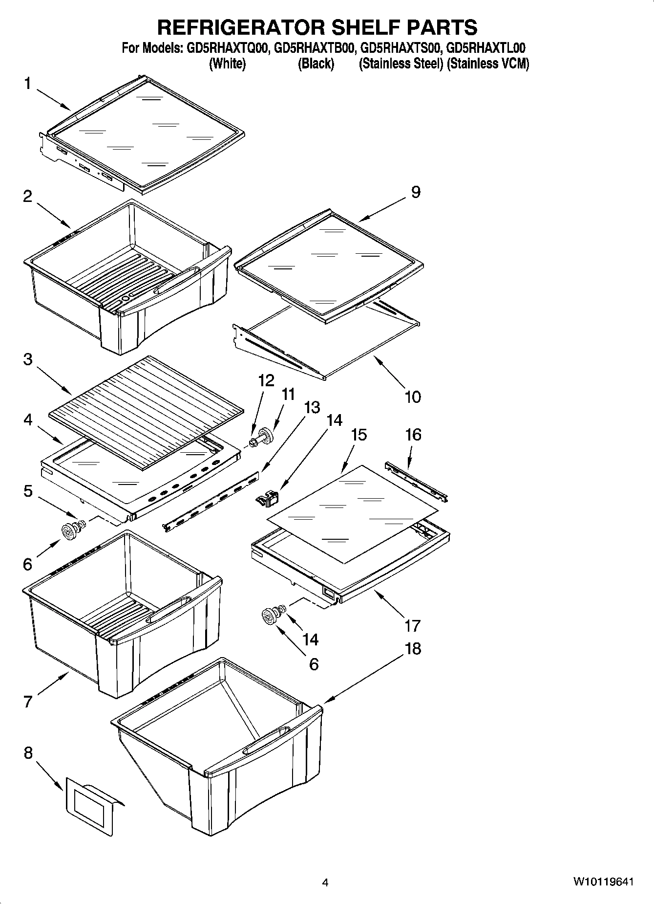 03 - REFRIGERATOR SHELF PARTS