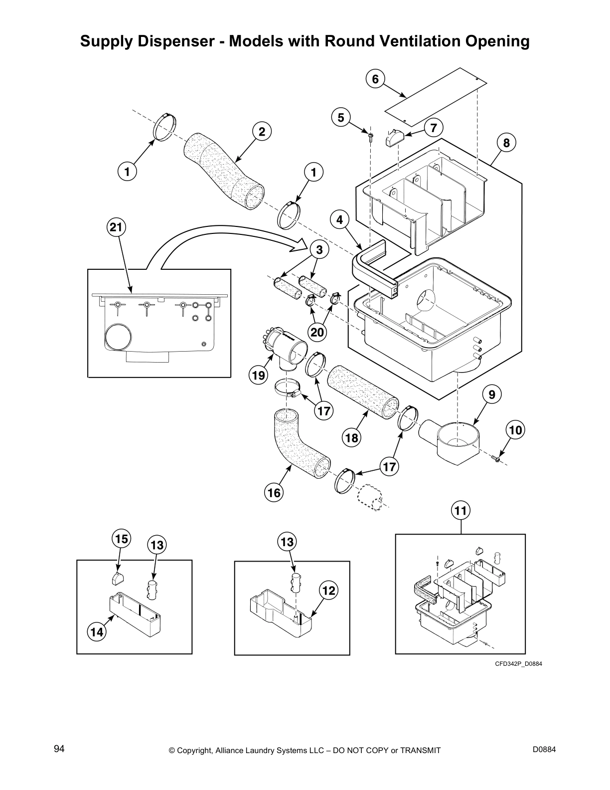 Supply Dispenser - Models with Round Ventilation Opening