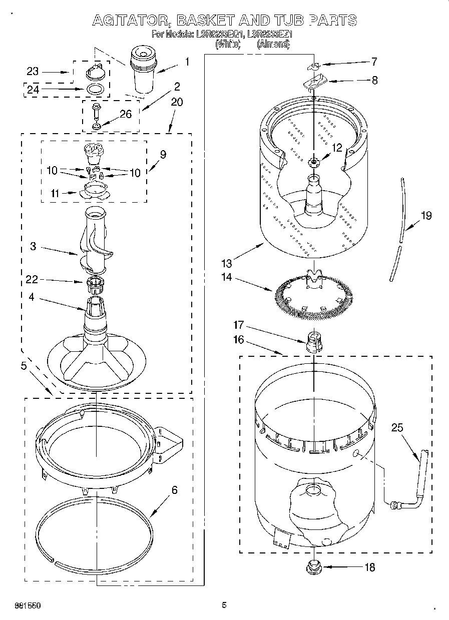 03 - AGITATOR, BASKET AND TUB