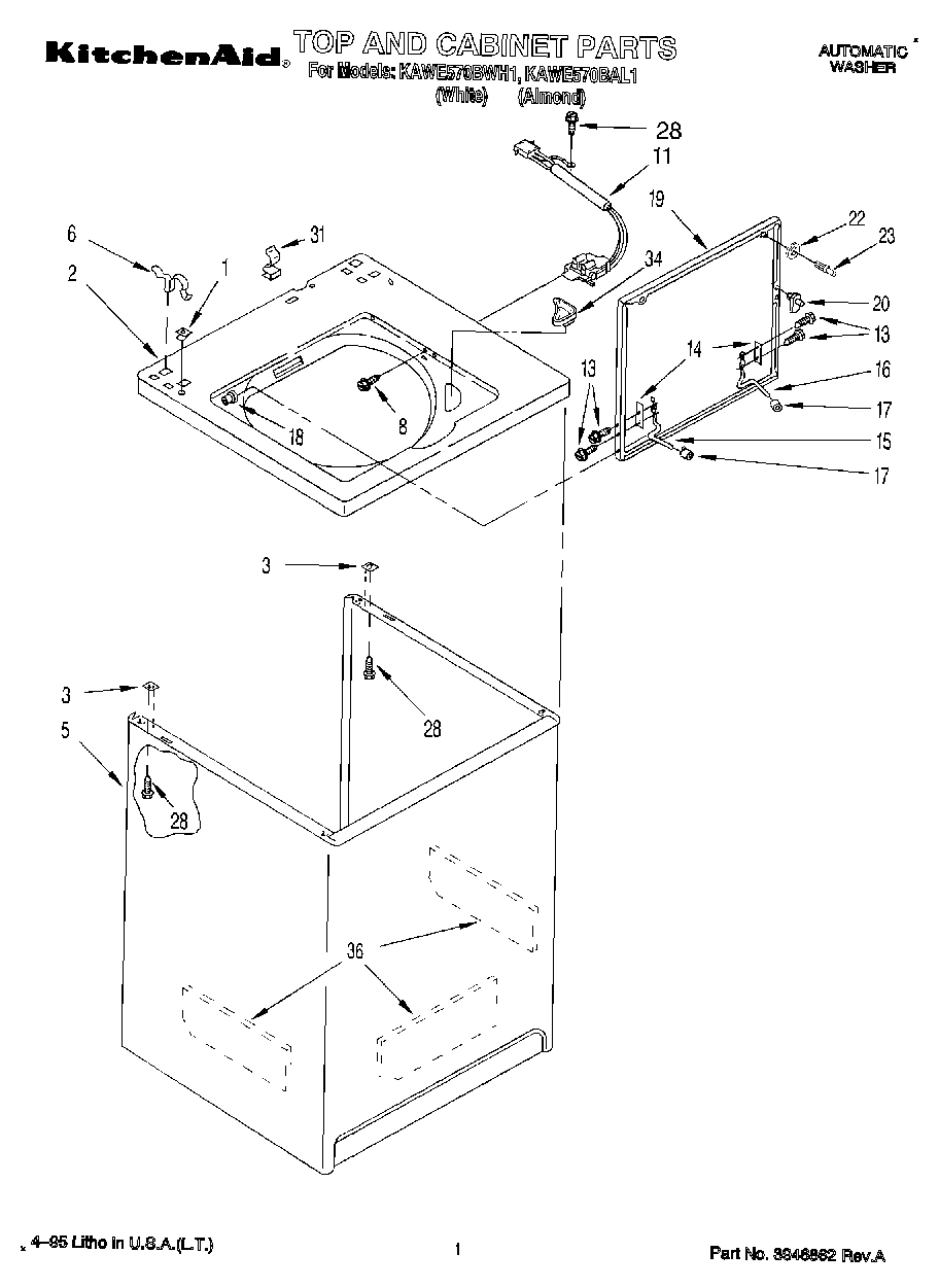 01 - TOP AND CABINET, LIT/OPTIONAL