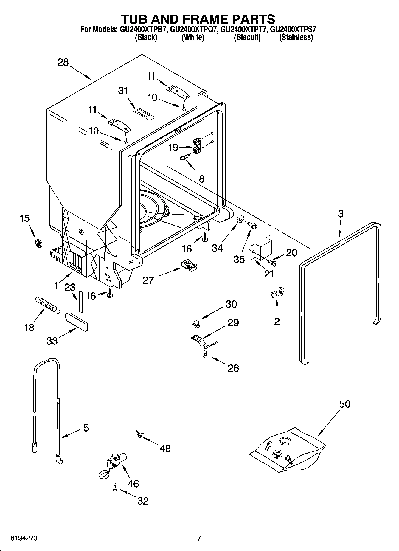 07 - TUB AND FRAME PARTS