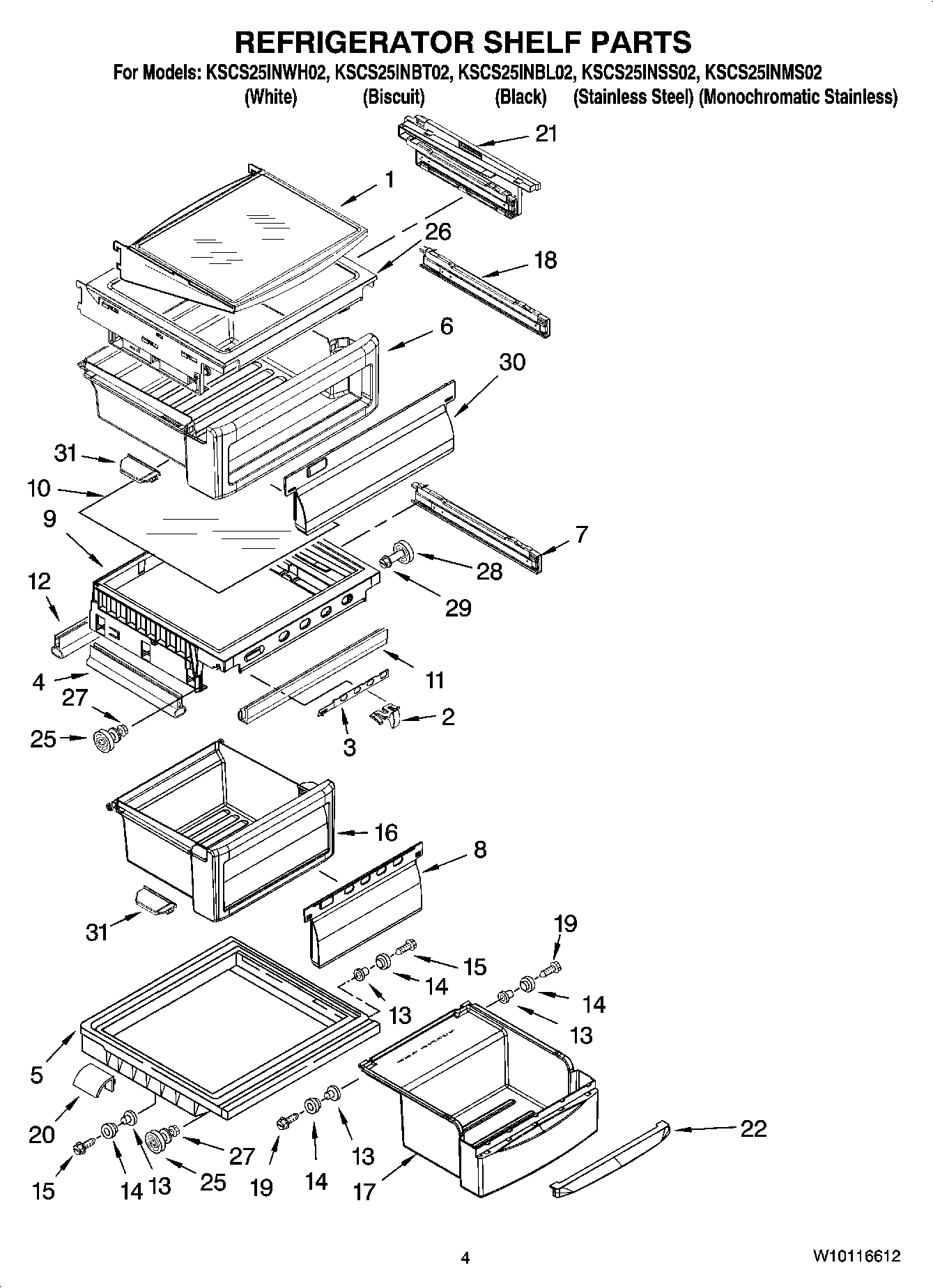 03 - REFRIGERATOR SHELF PARTS