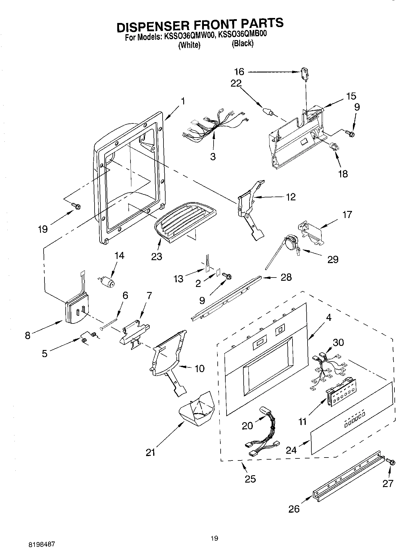 12 - DISPENSER AND FRONT PARTS