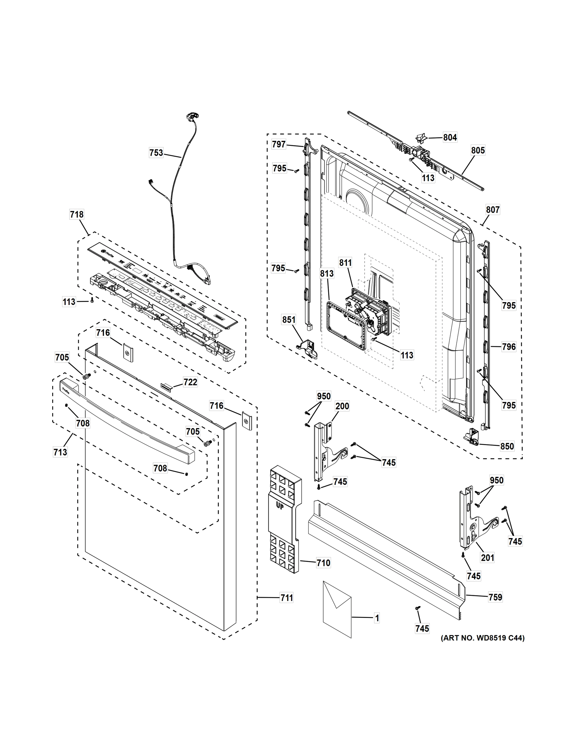 ESCUTCHEON & DOOR ASSEMBLY