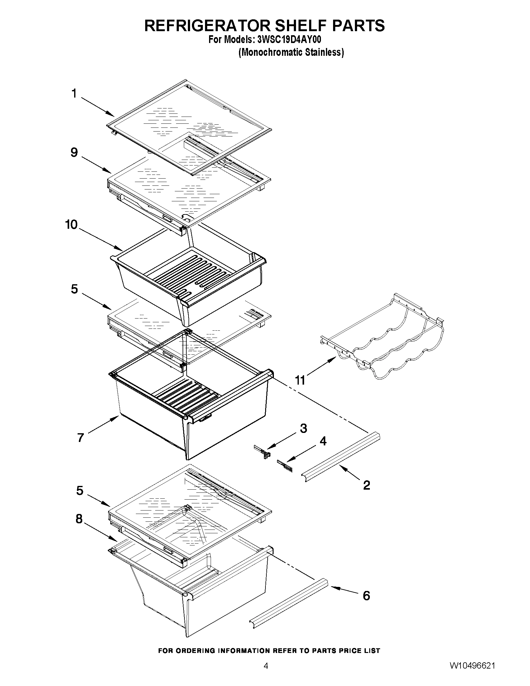 03 - REFRIGERATOR SHELF PARTS