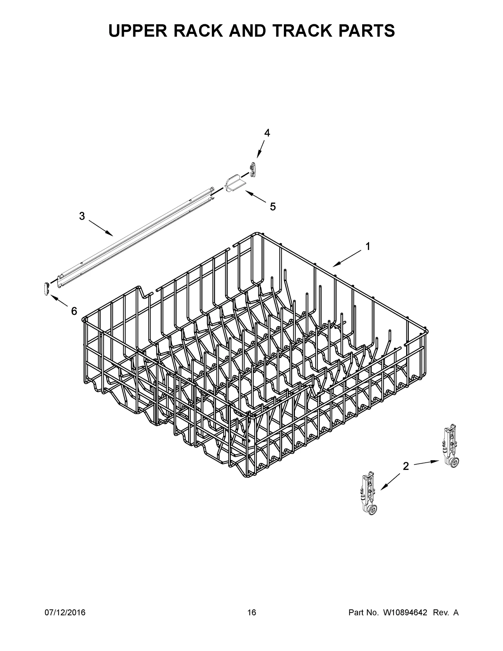 UPPER RACK AND TRACK PARTS