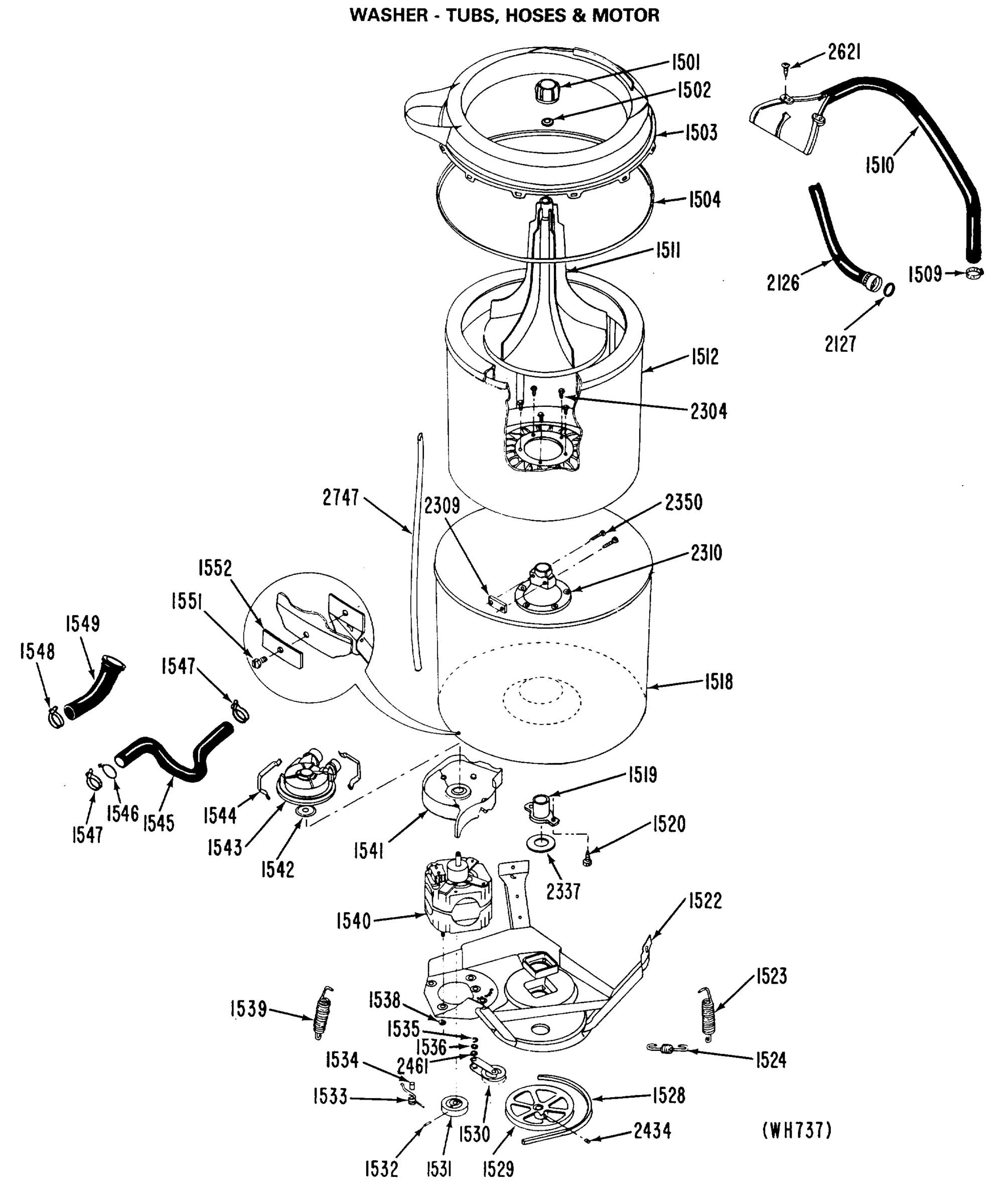 WASHER - TUBS, HOSES & MOTOR