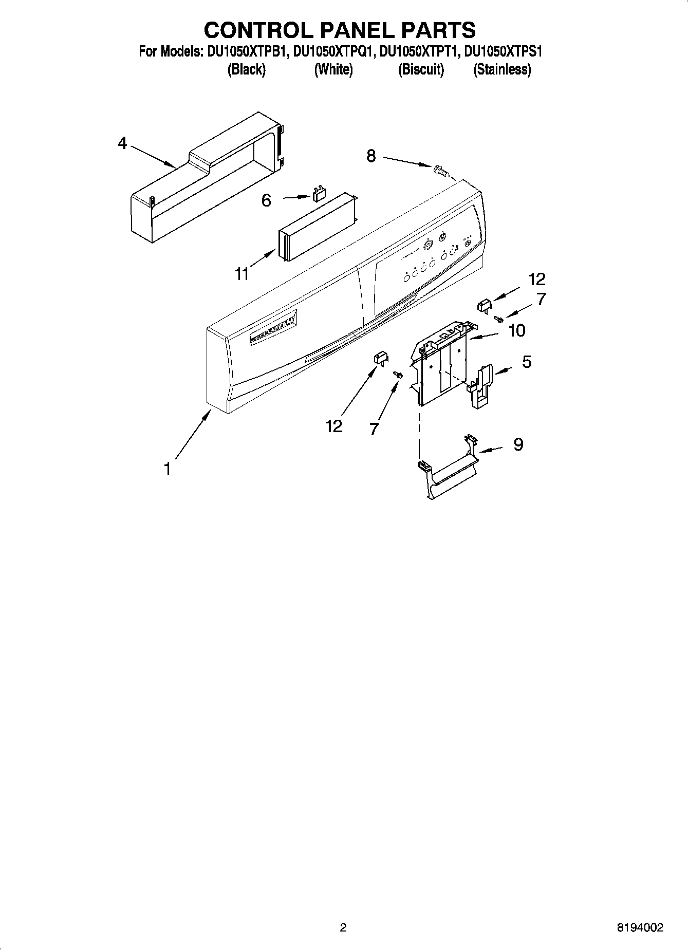 02 - CONTROL PANEL PARTS