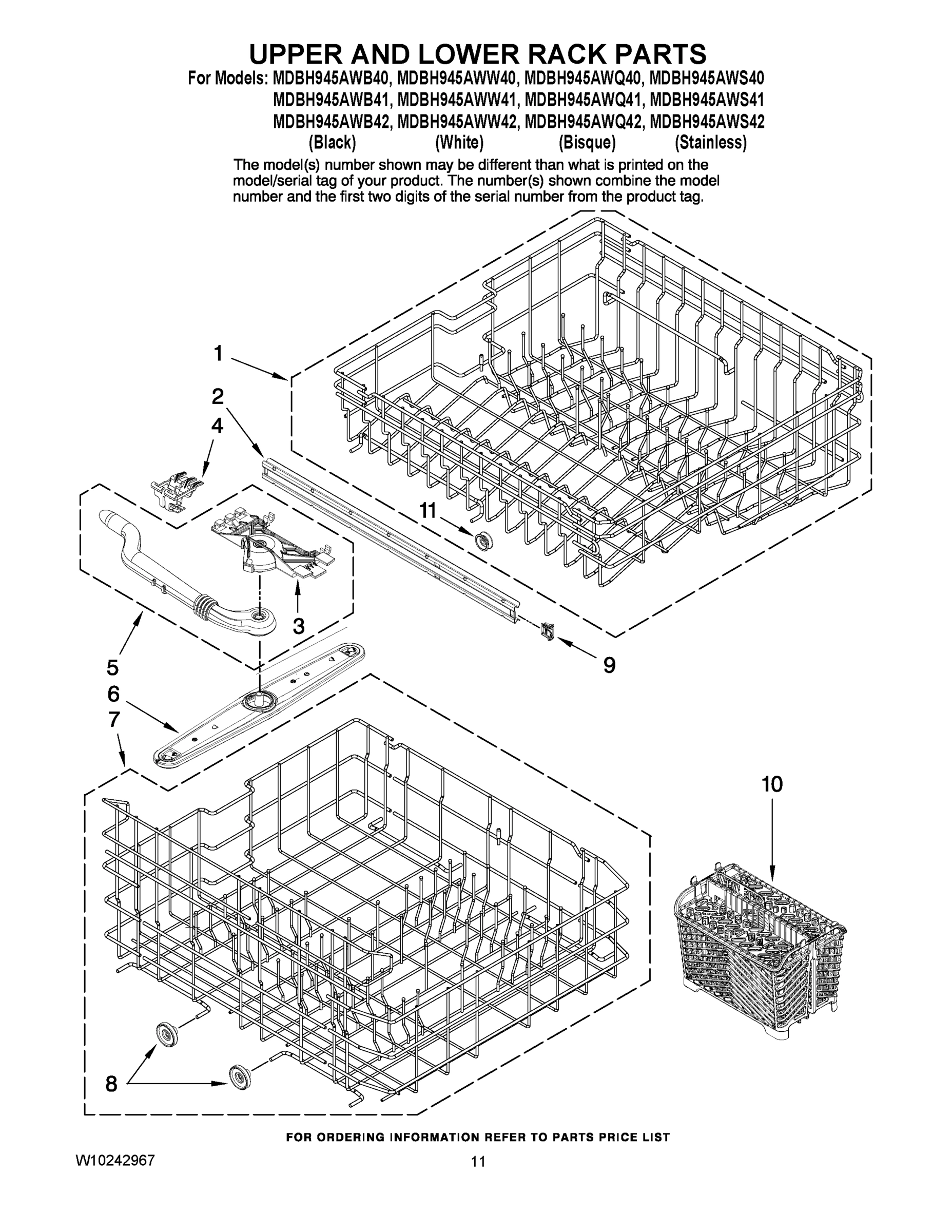 09 - UPPER AND LOWER RACK PARTS