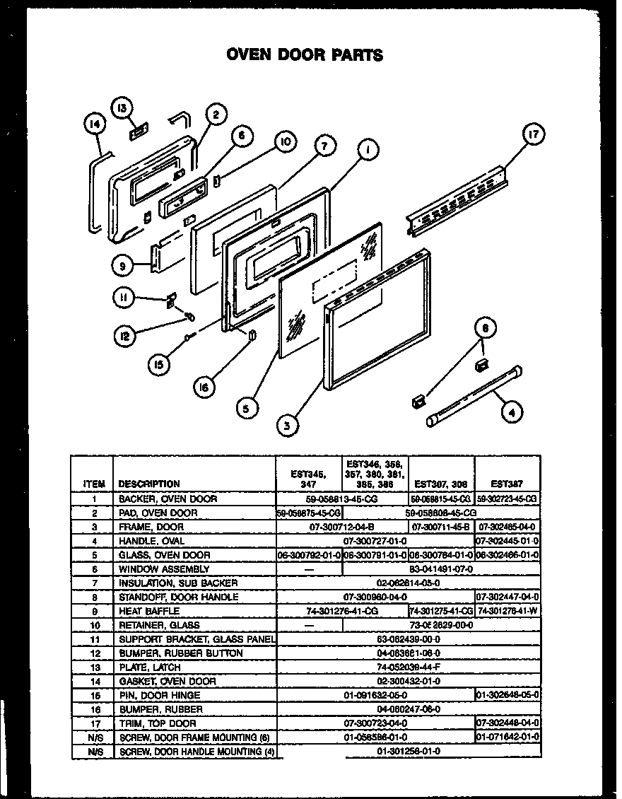 05 - OVEN DOOR PARTS