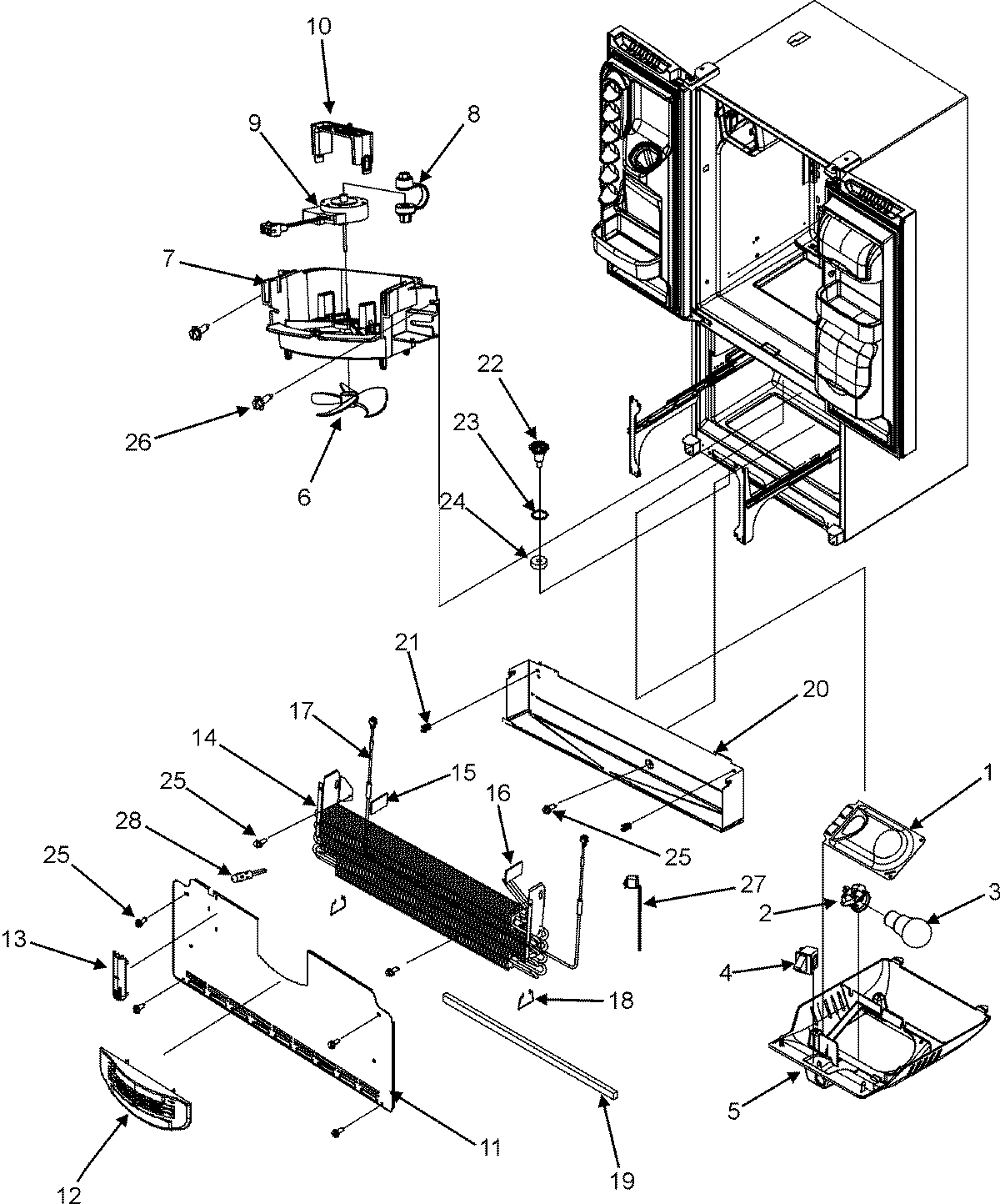 05 - FRZ LIGHT/EVAPORATOR/EVAP FAN ASSY.