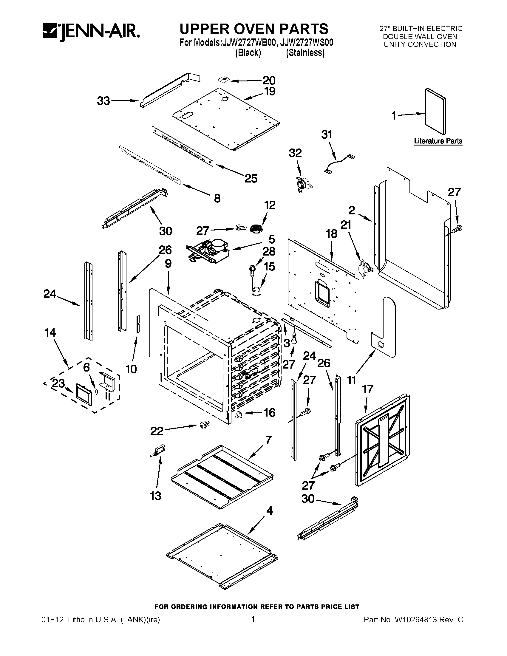01 - UPPER OVEN PARTS