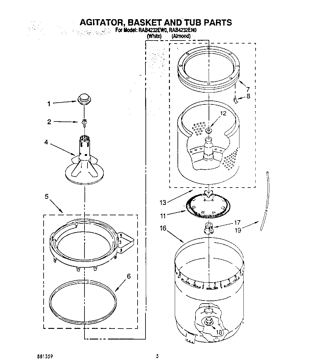 03 - AGITATOR, BASKET AND TUB
