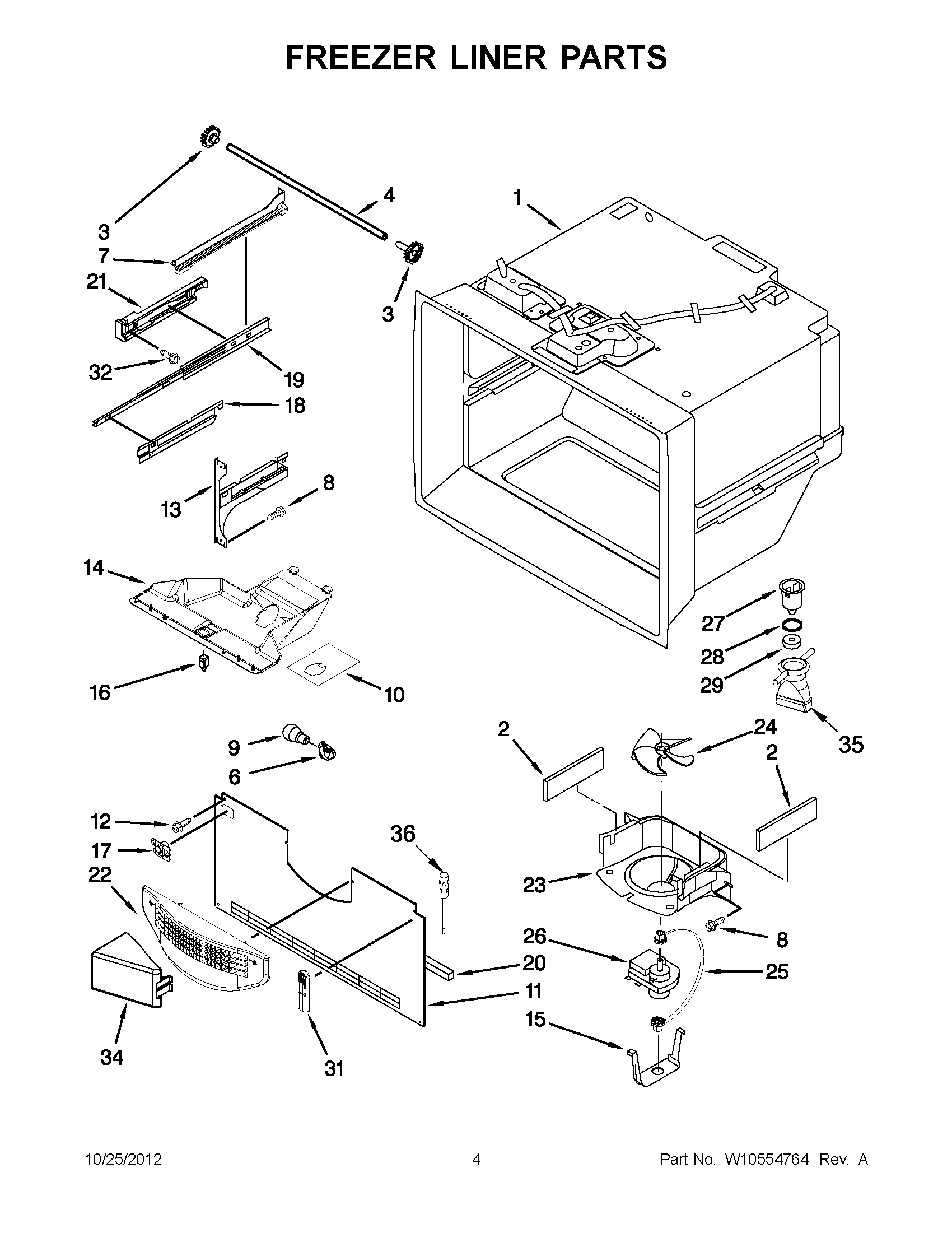 02 - FREEZER LINER PARTS