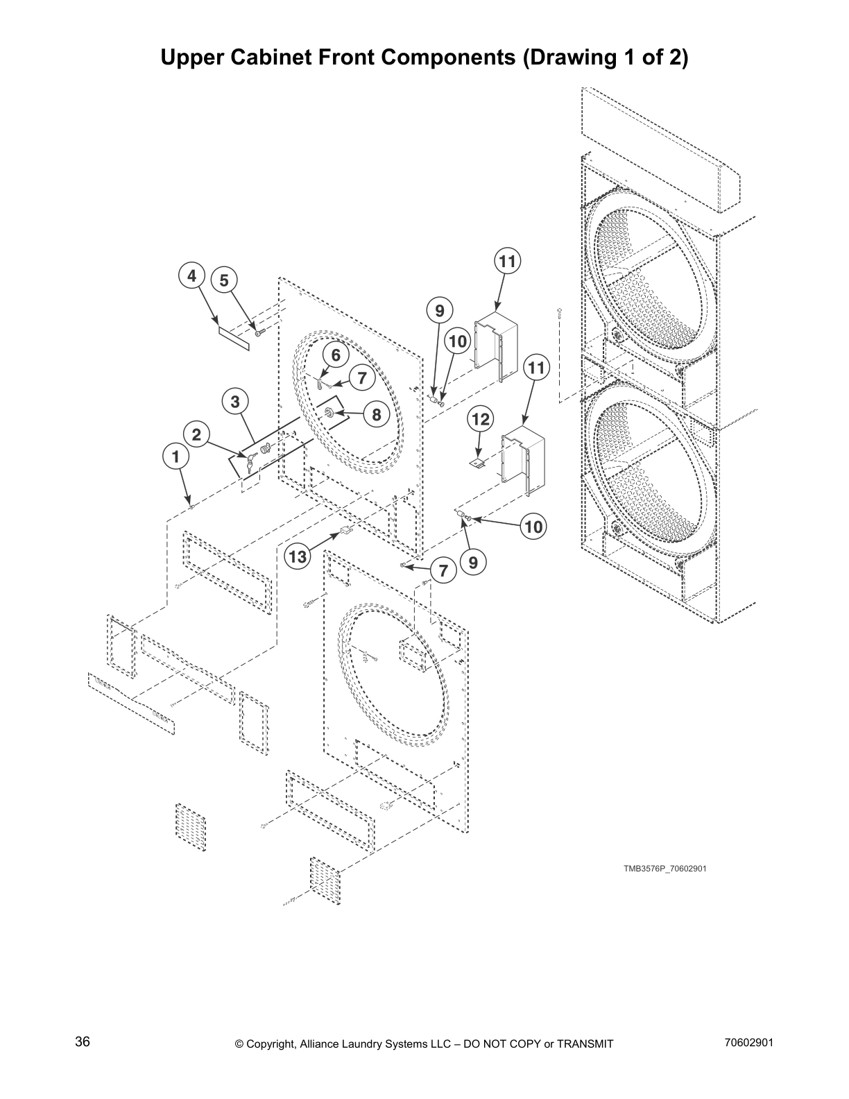 Upper Cabinet Front Components (Drawing 1 of 2)