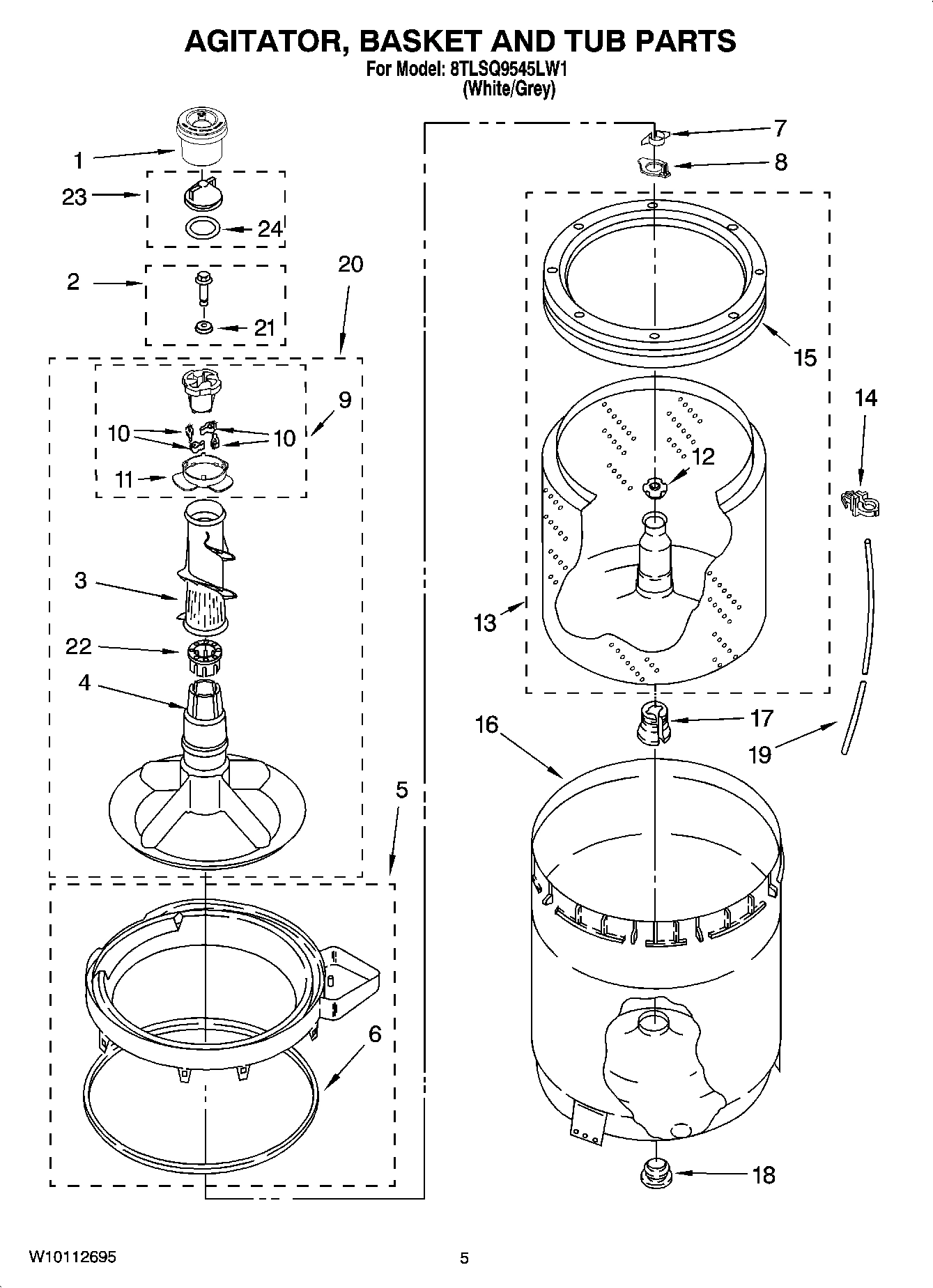 03 - AGITATOR, BASKET AND TUB PARTS