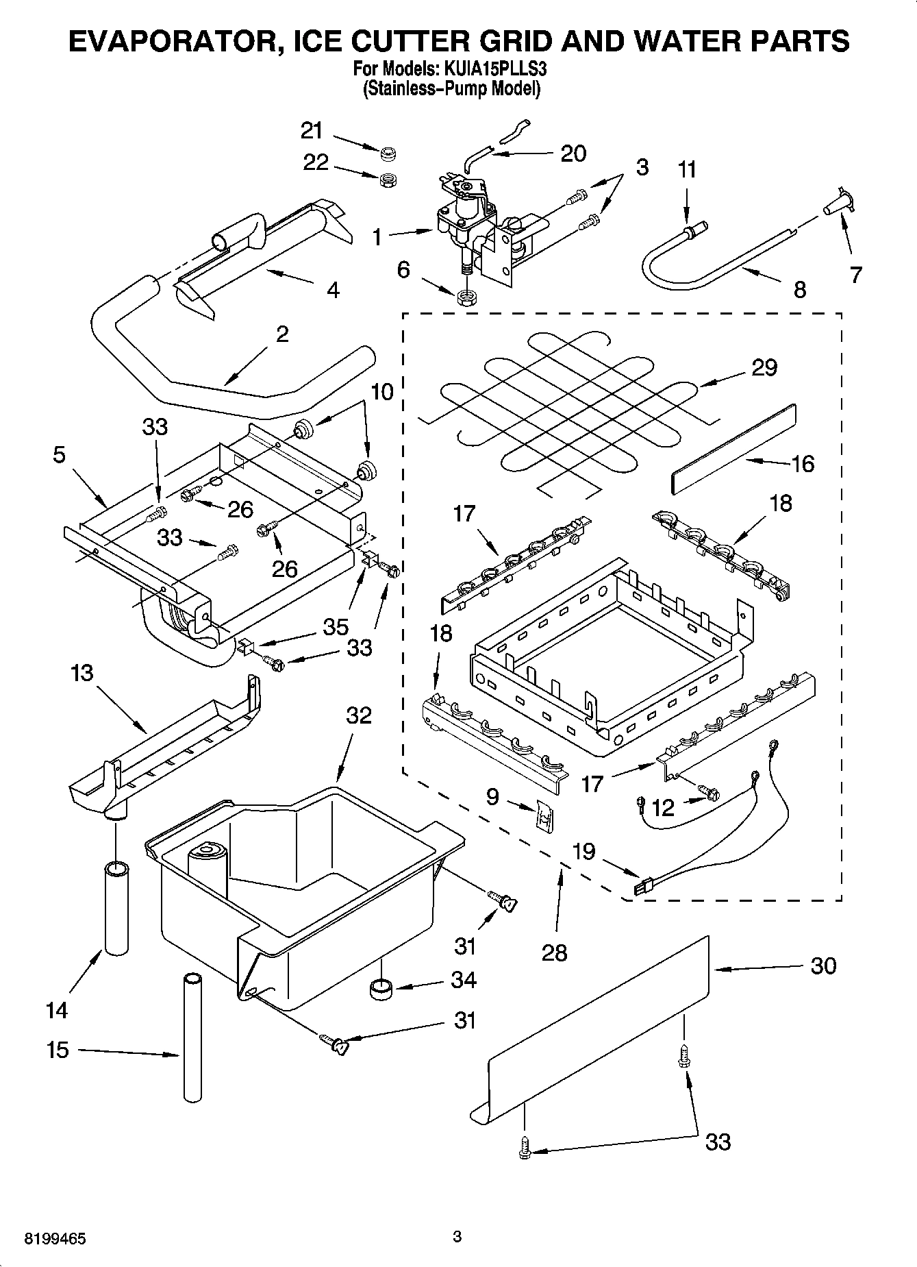 02 - EVAPORATOR ICE CUTTER GRID AND WATER PARTS