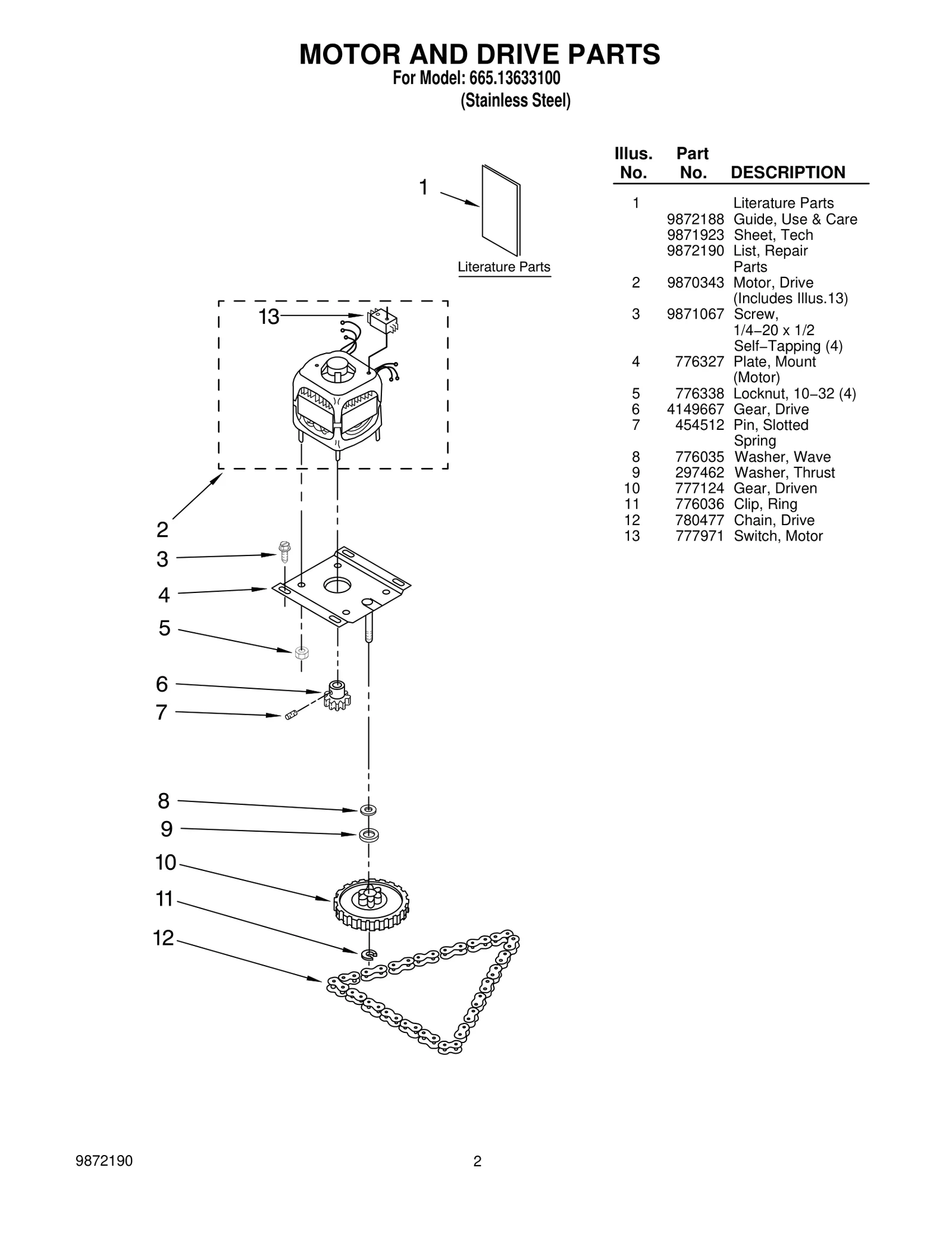 MOTOR AND DRIVE PARTS