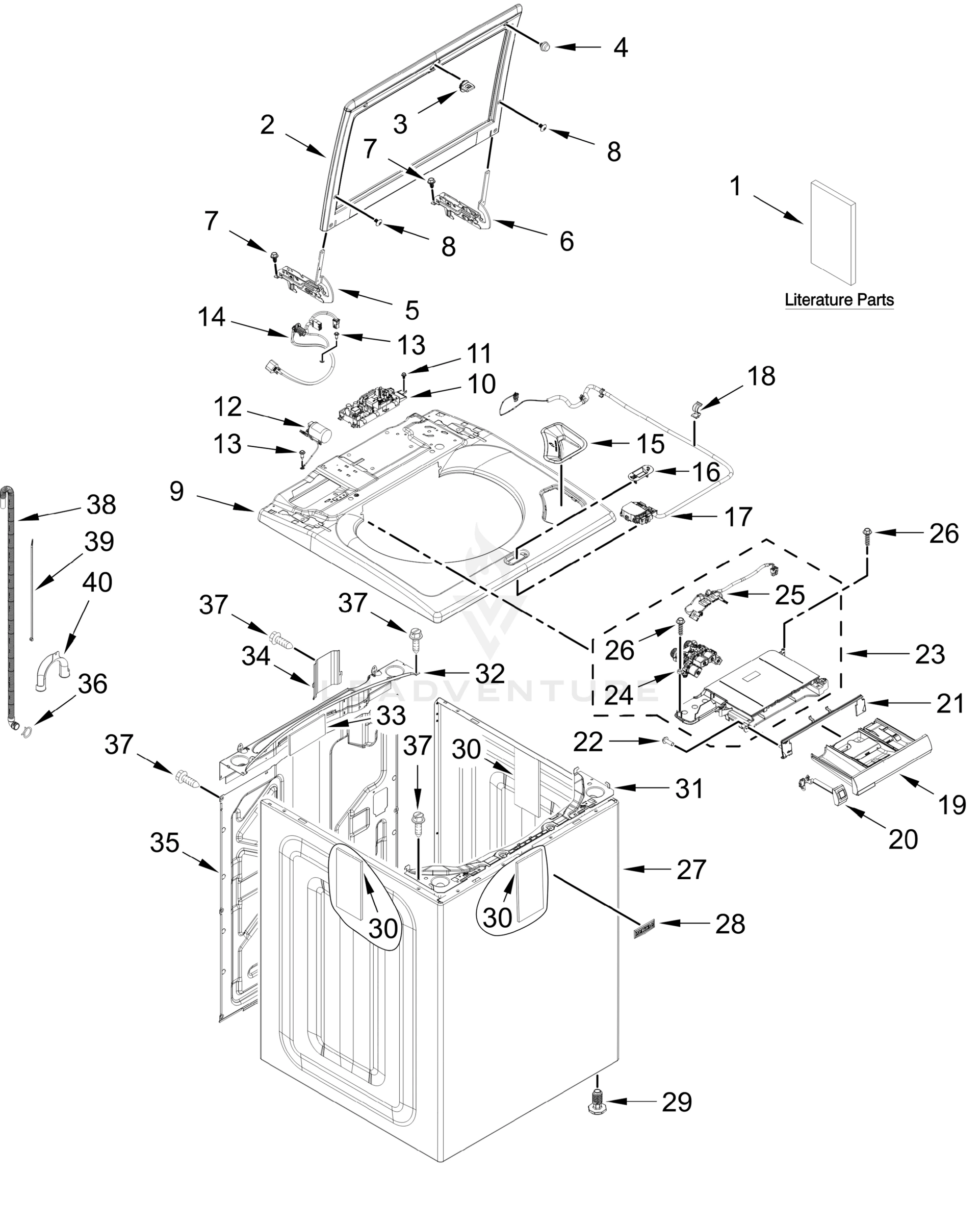 TOP AND CABINET PARTS