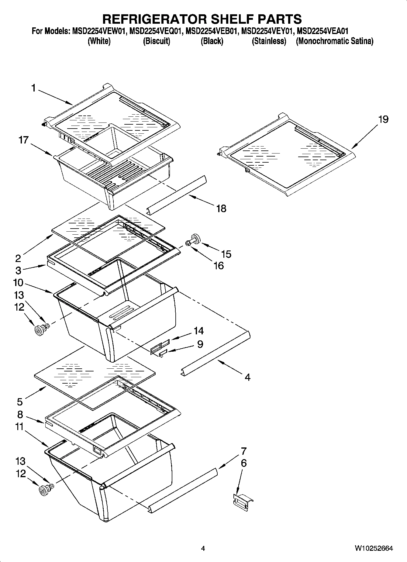 03 - REFRIGERATOR SHELF PARTS