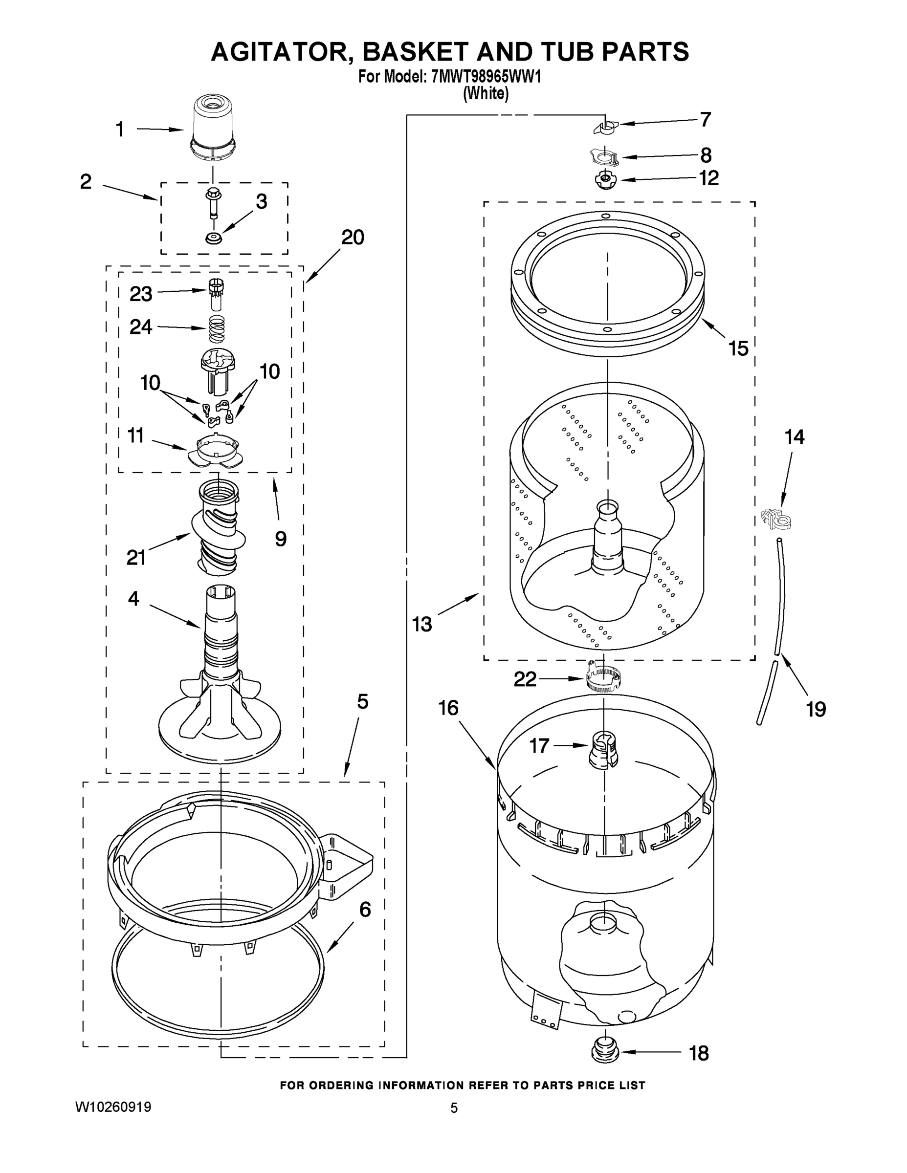 03 - AGITATOR, BASKET AND TUB PARTS