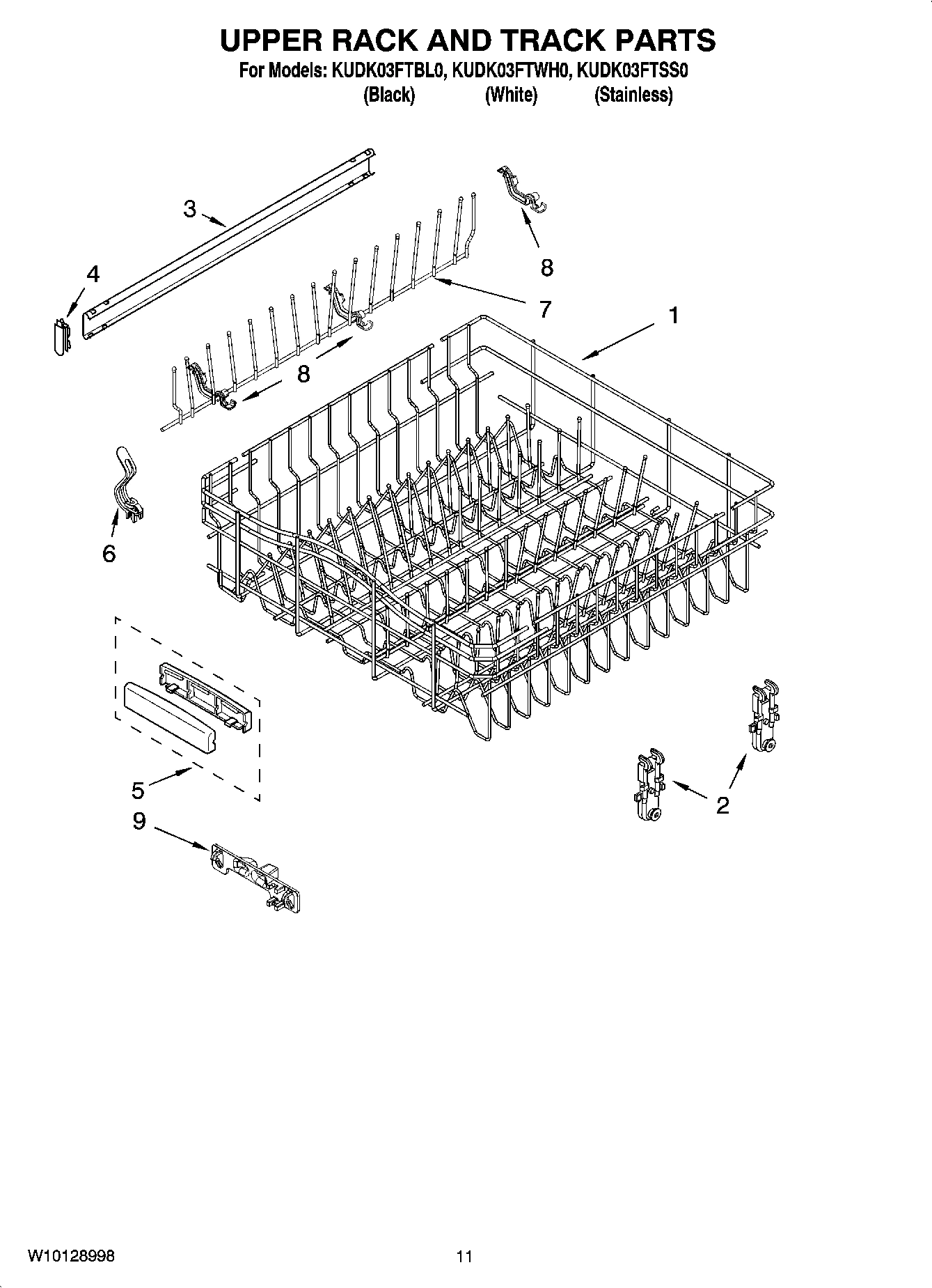 09 - UPPER RACK AND TRACK PARTS