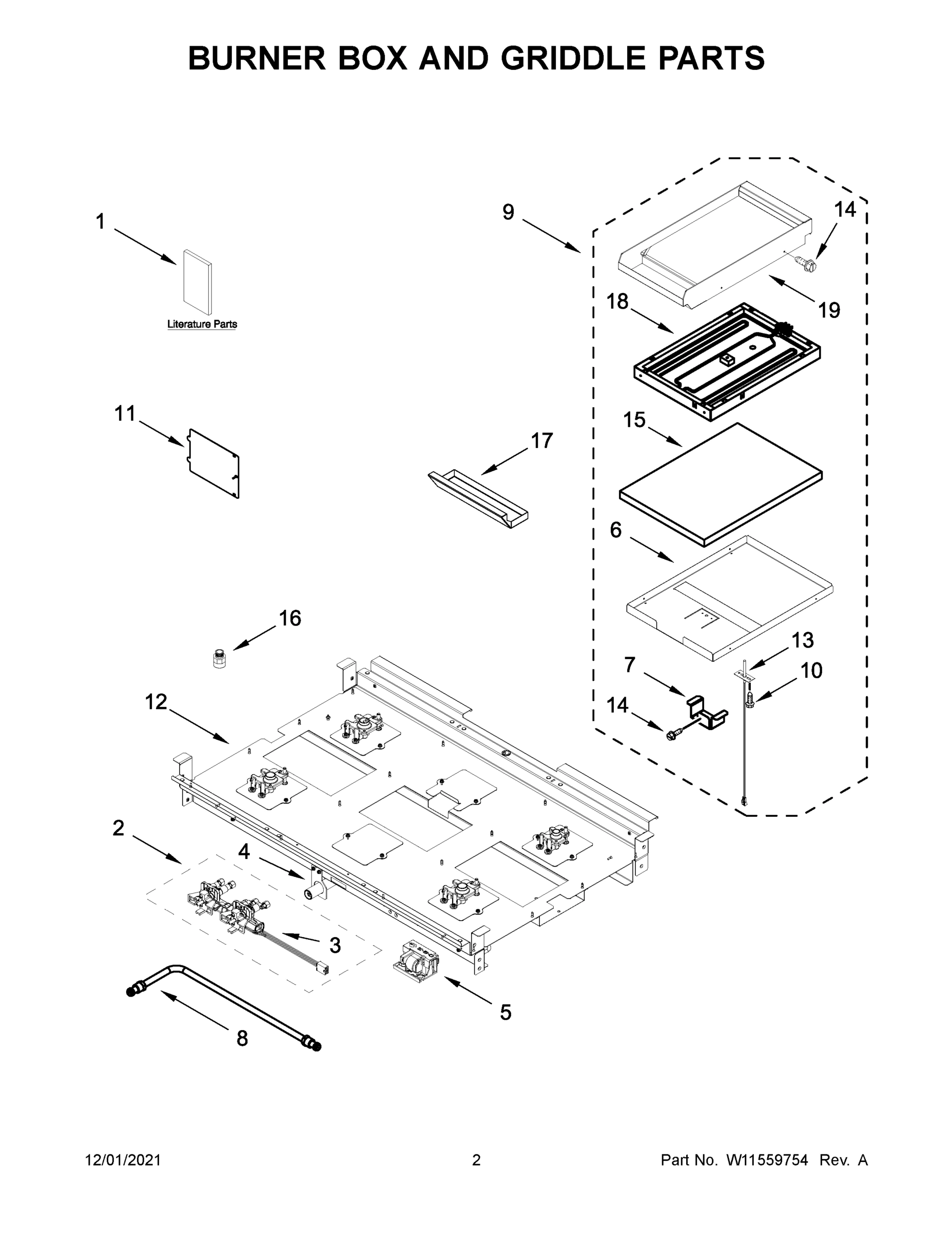 02 - BURNER BOX AND GRIDDLE PARTS