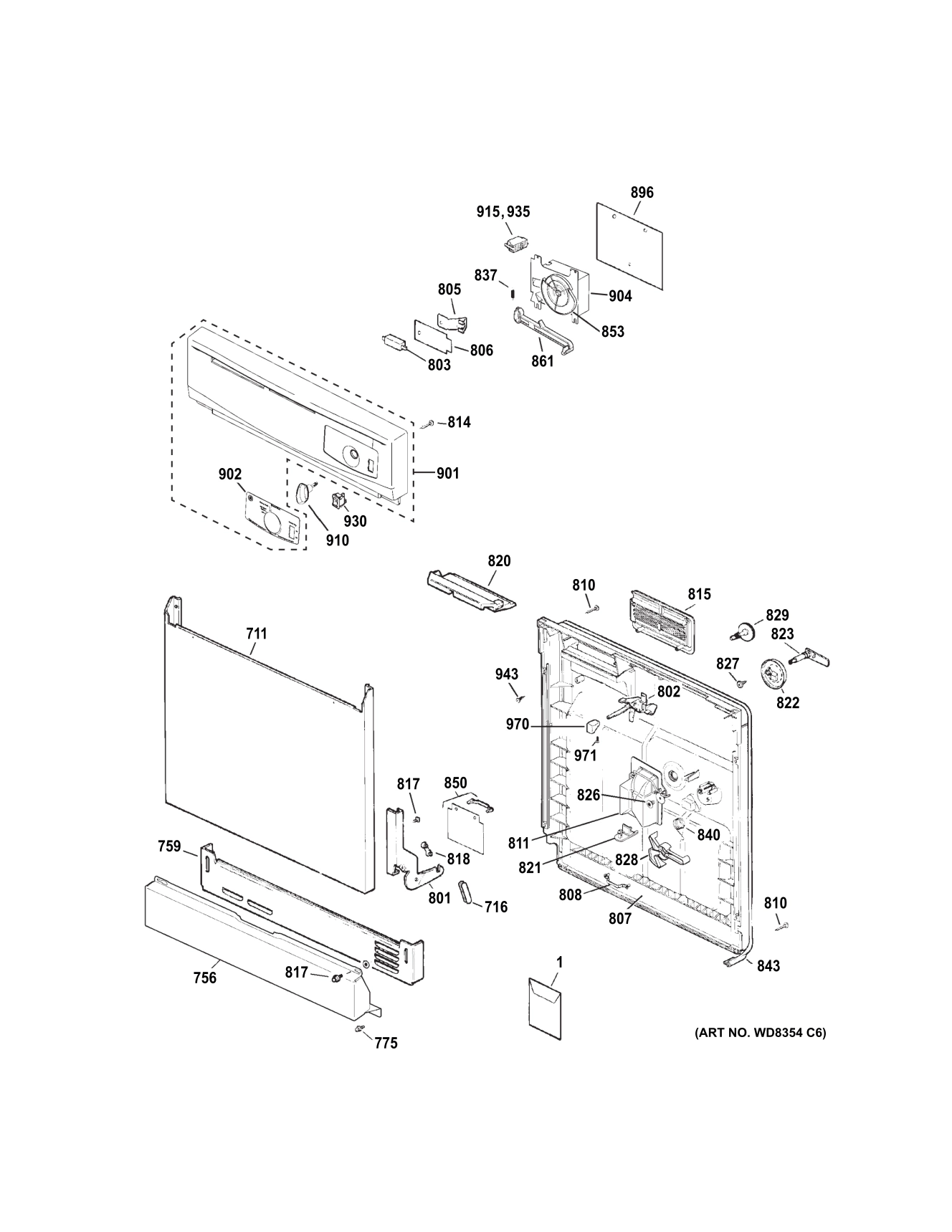 ESCUTCHEON & DOOR ASSEMBLY