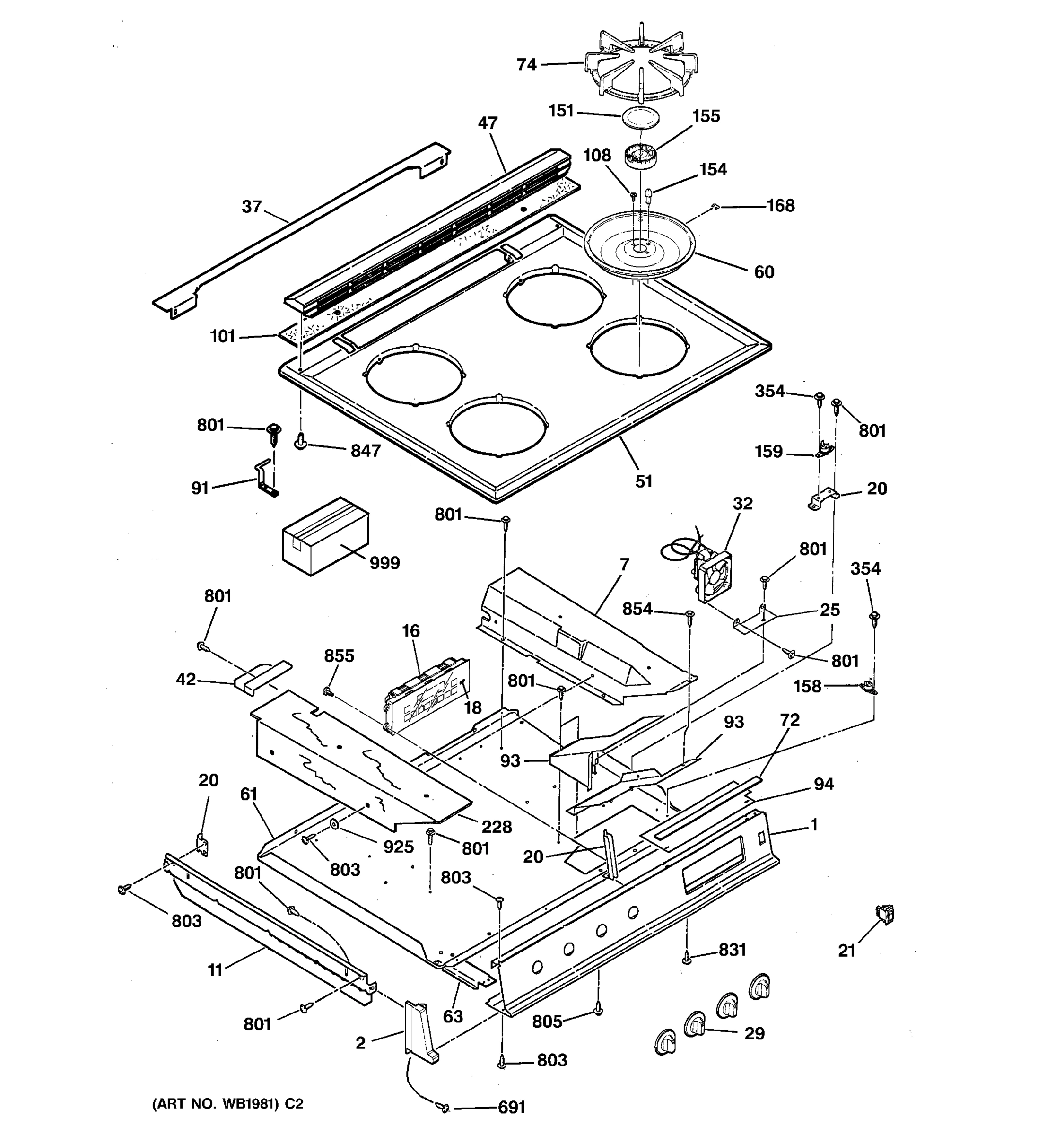 CONTROL PANEL & COOKTOP