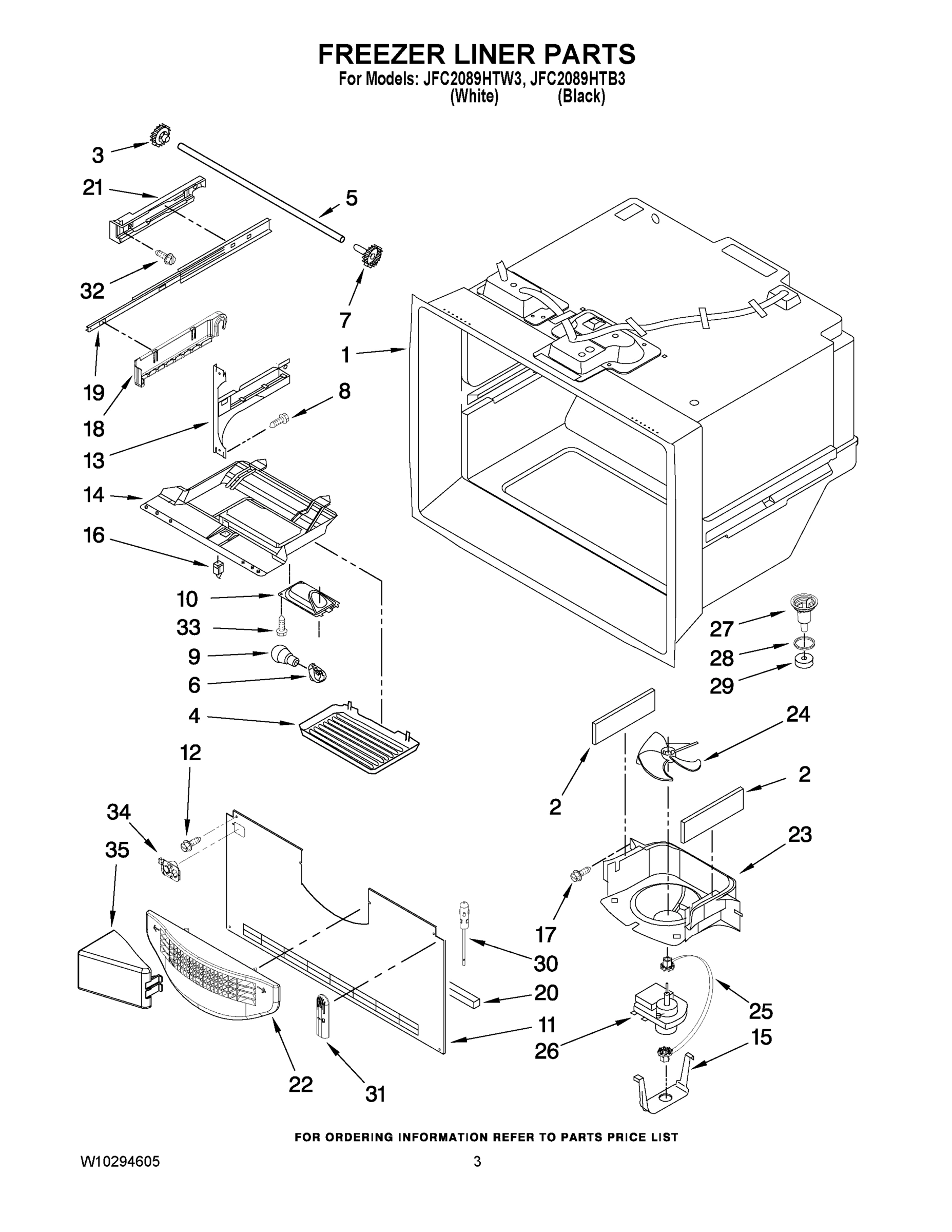 02 - FREEZER LINER PARTS