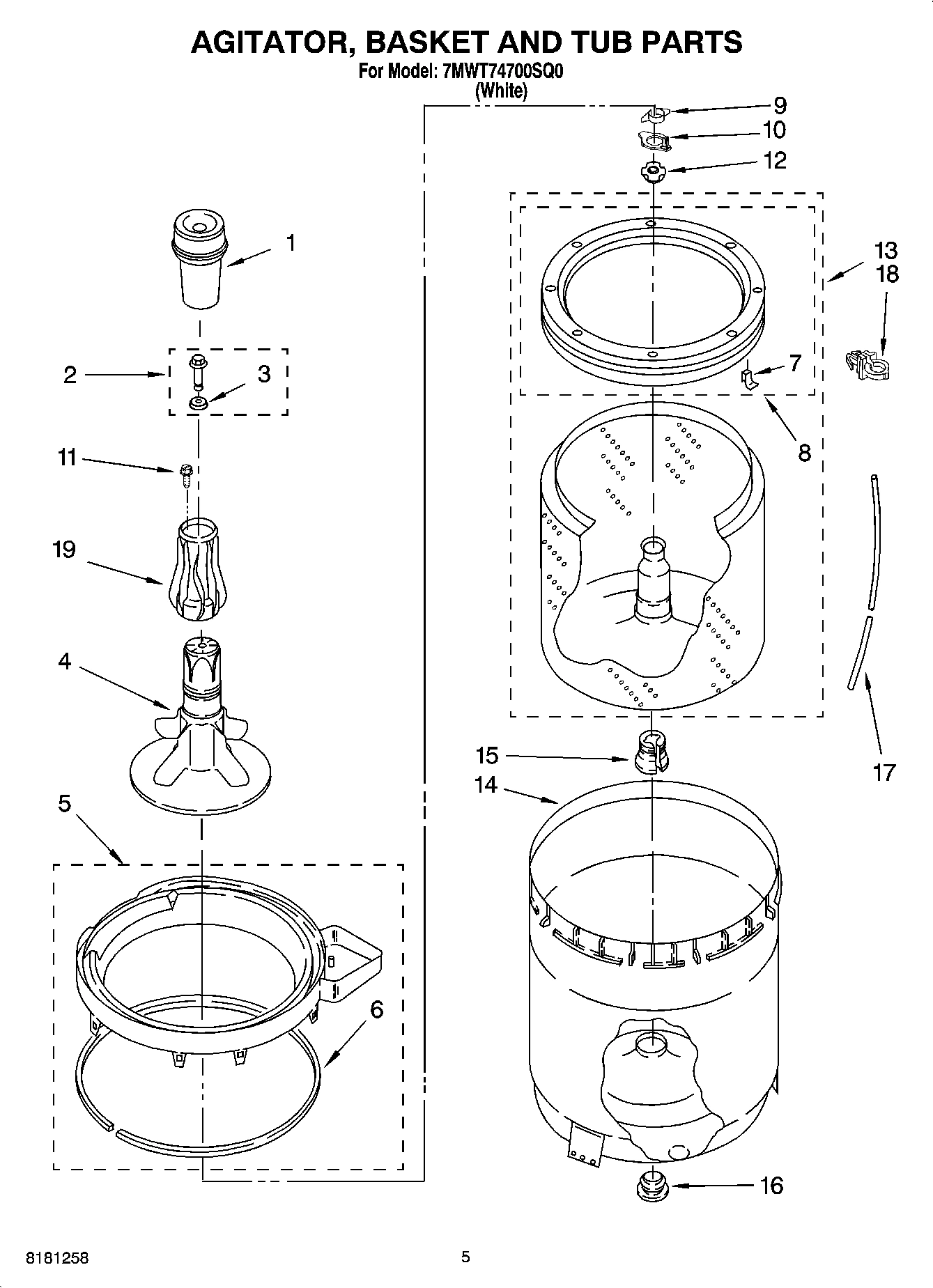 03 - AGITATOR, BASKET AND TUB PARTS