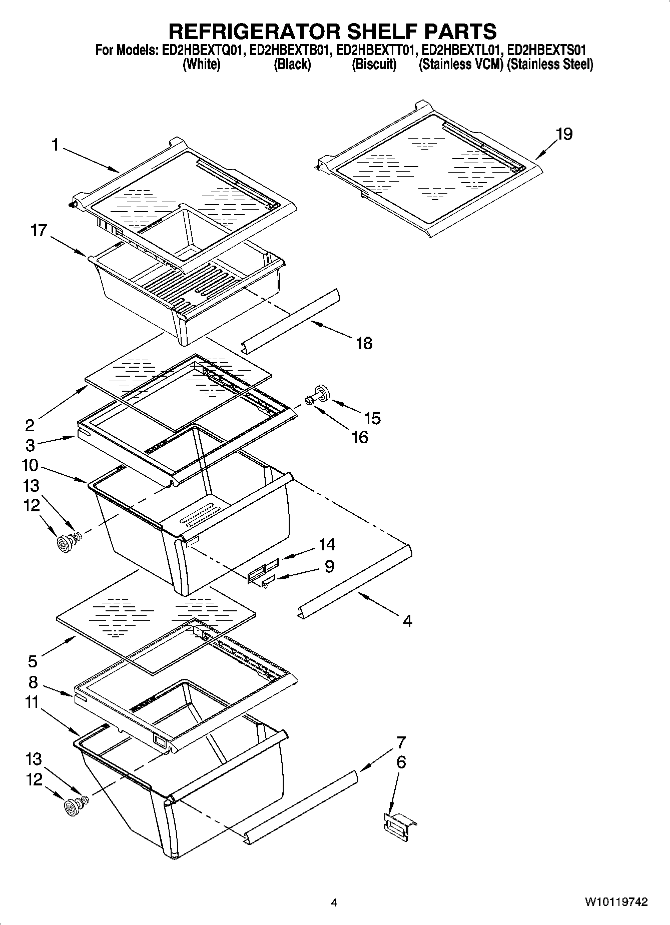 03 - REFRIGERATOR SHELF PARTS