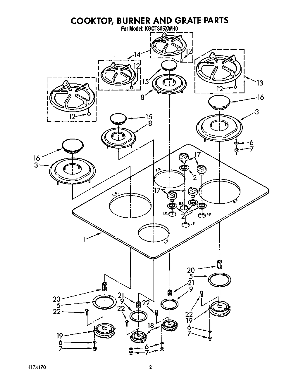 02 - COOKTOP, BURNER AND GRATE