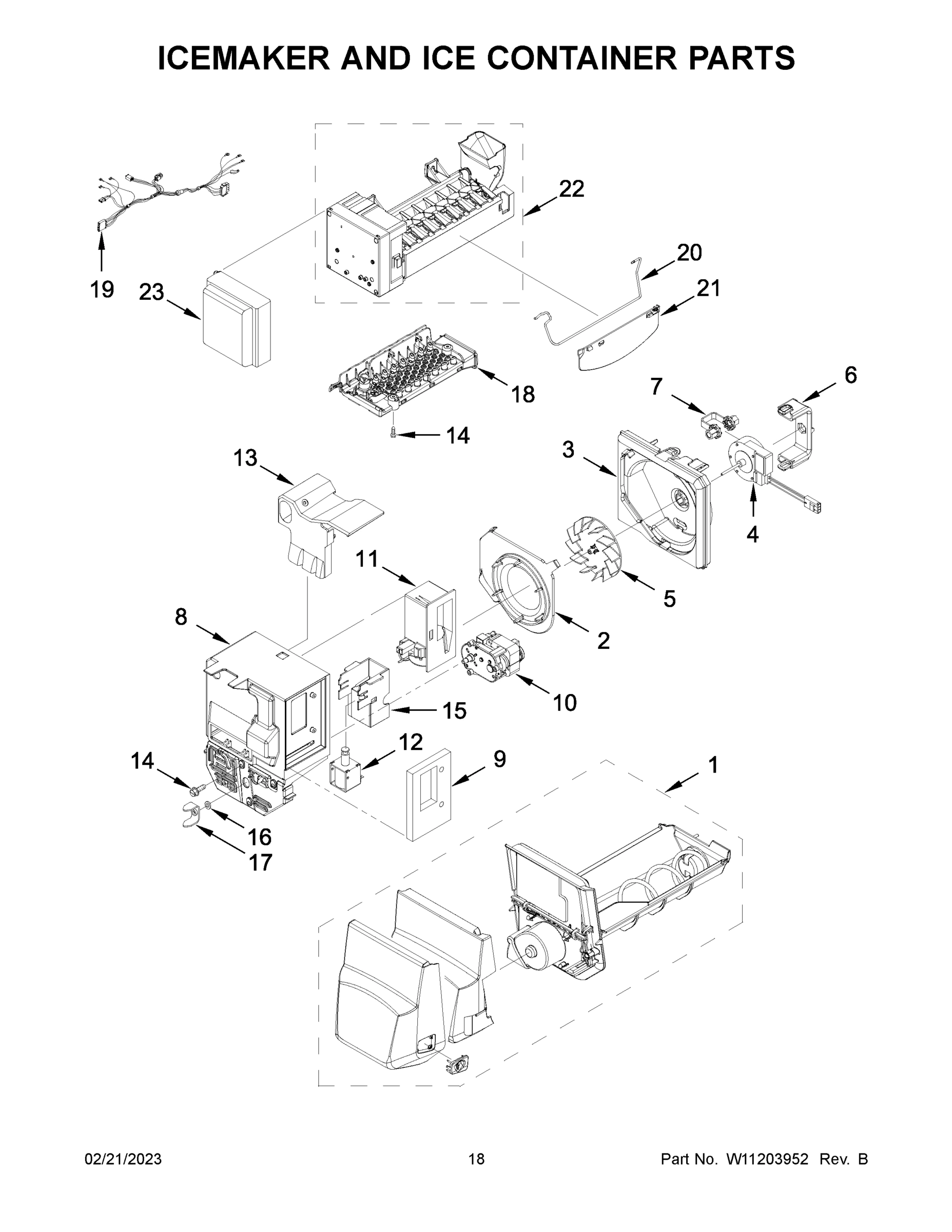 10 - ICEMAKER AND ICE CONTAINER PARTS