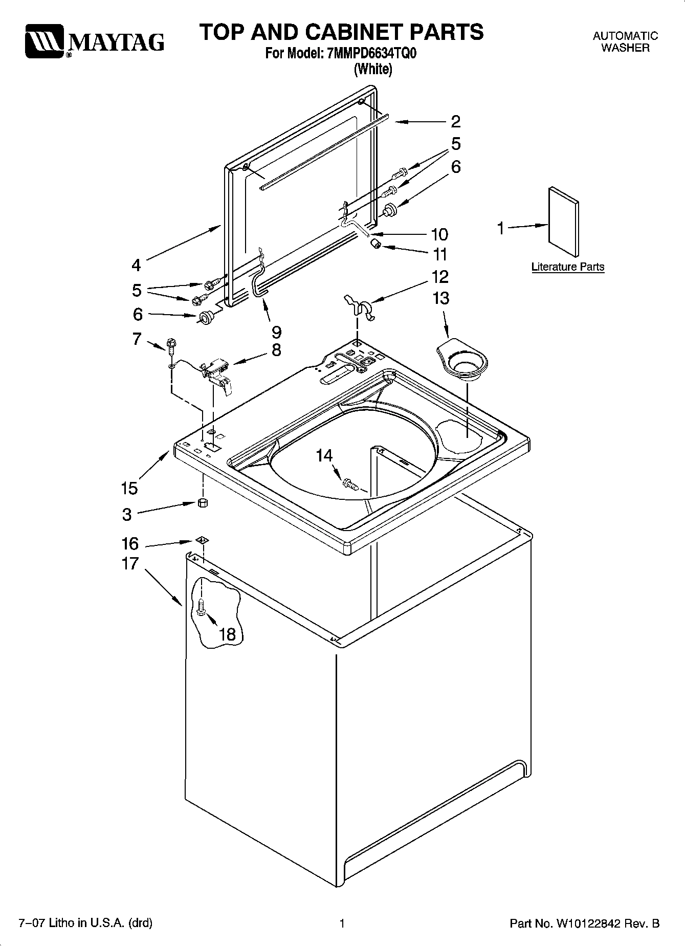 01 - TOP AND CABINET PARTS