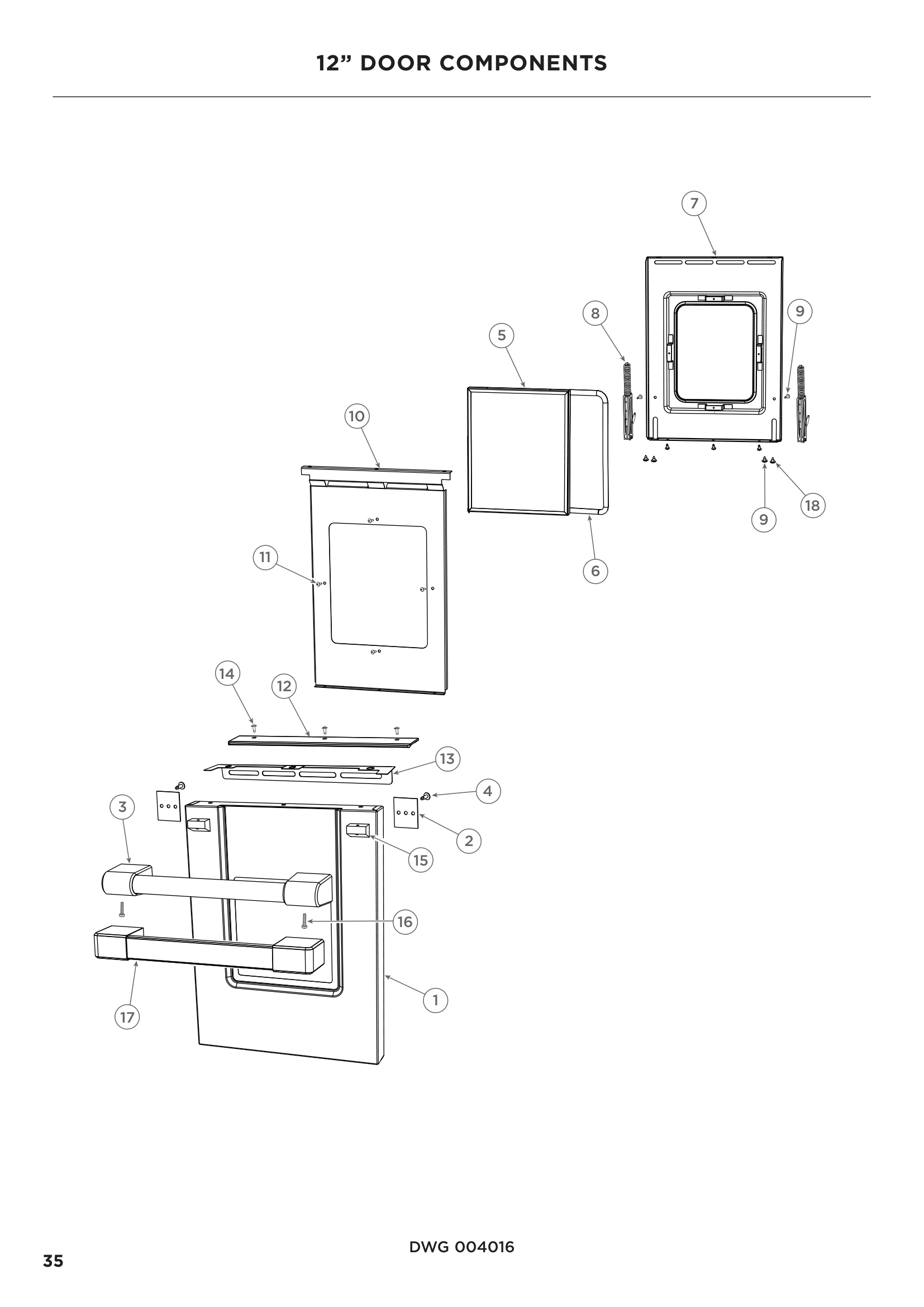 12” DOOR COMPONENTS