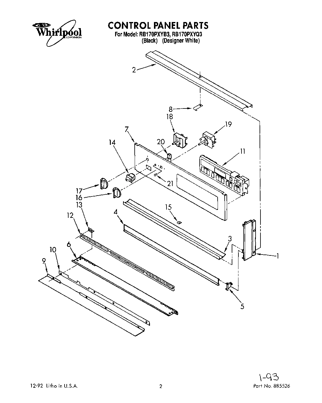 01 - CONTROL PANEL, LIT/OPTIONAL