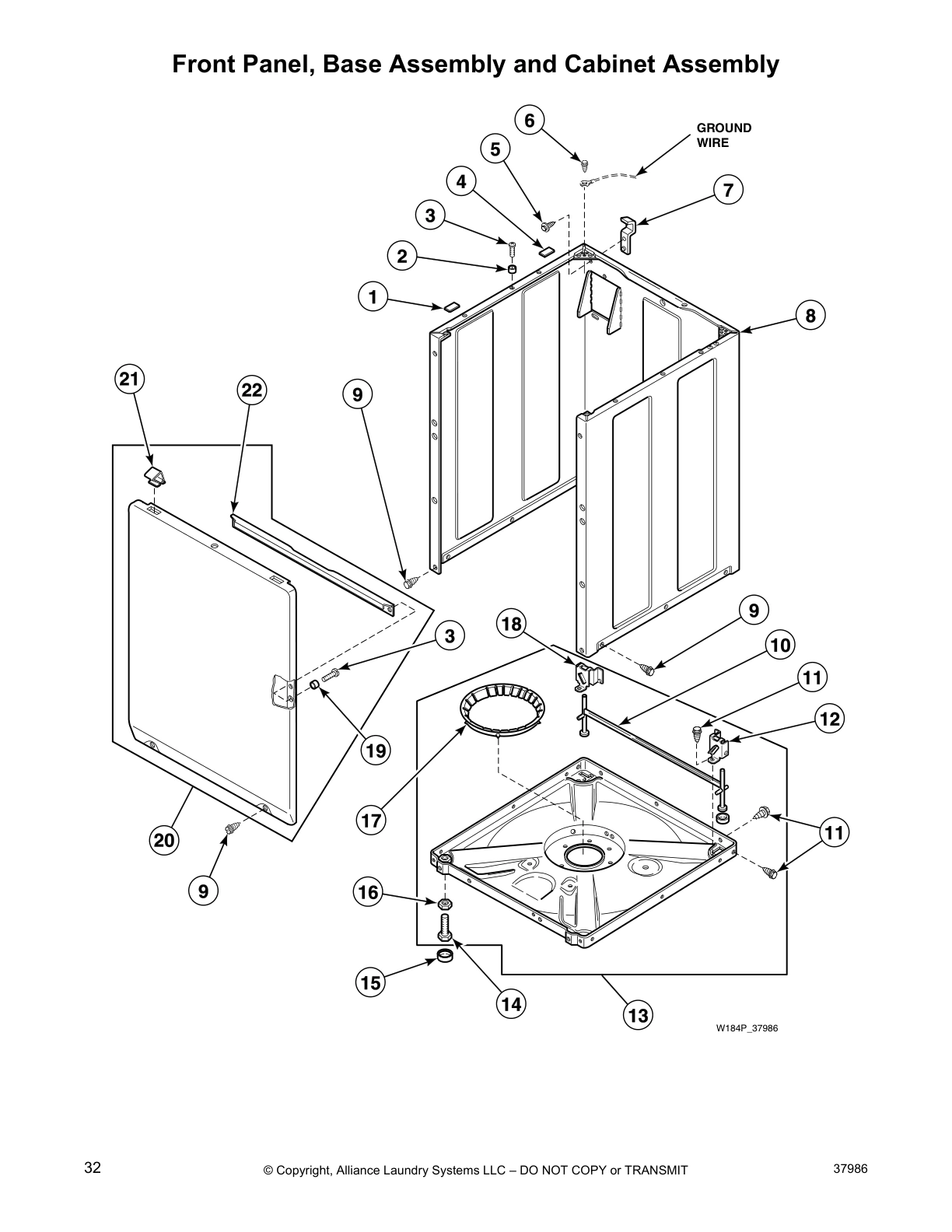 Front Panel, Base Assembly and Cabinet Assembly