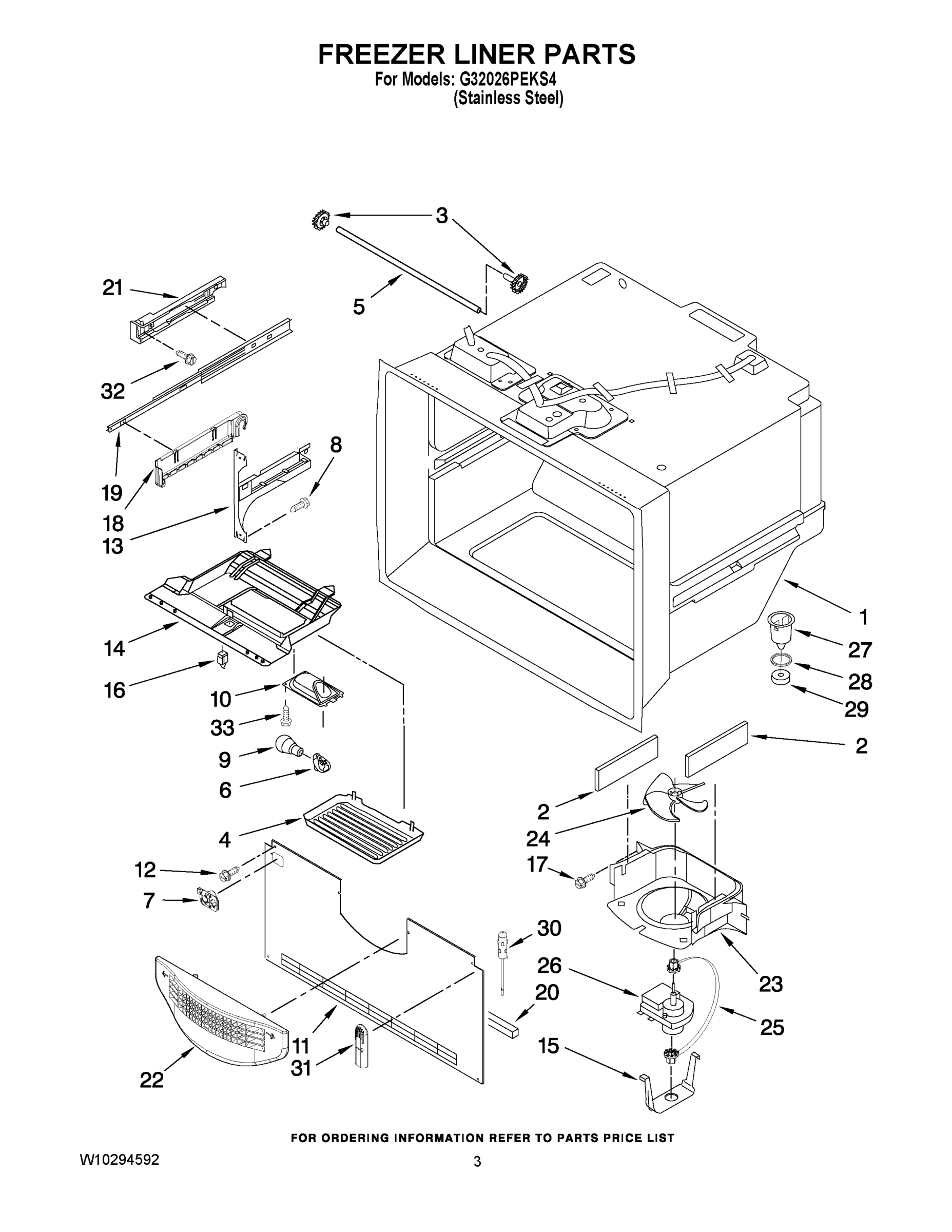02 - FREEZER LINER PARTS
