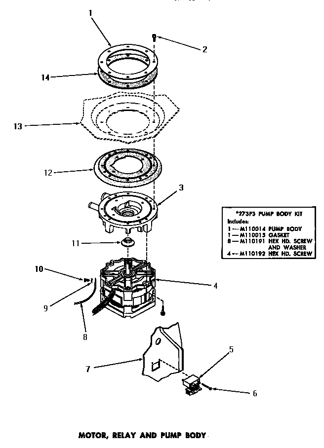 11 - MOTOR, RELAY & PUMP BODY