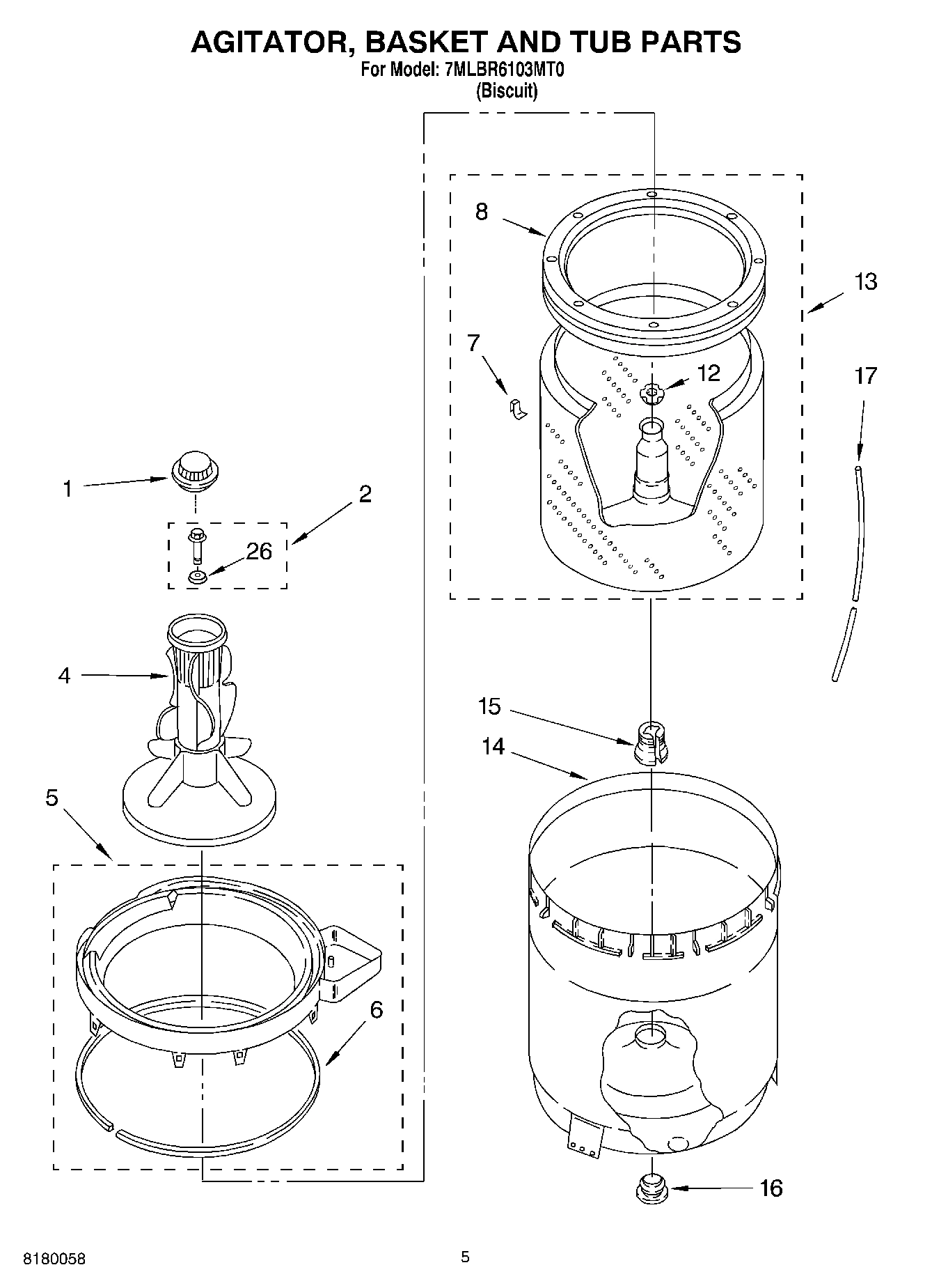 03 - AGITATOR, BASKET AND TUB PARTS