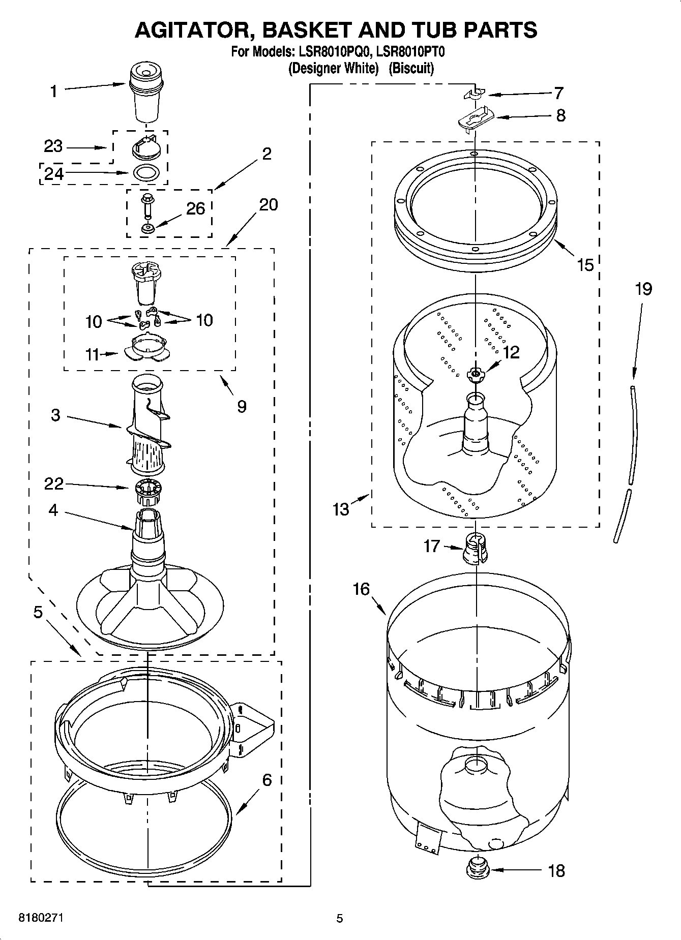 03 - AGITATOR, BASKET AND TUB PARTS