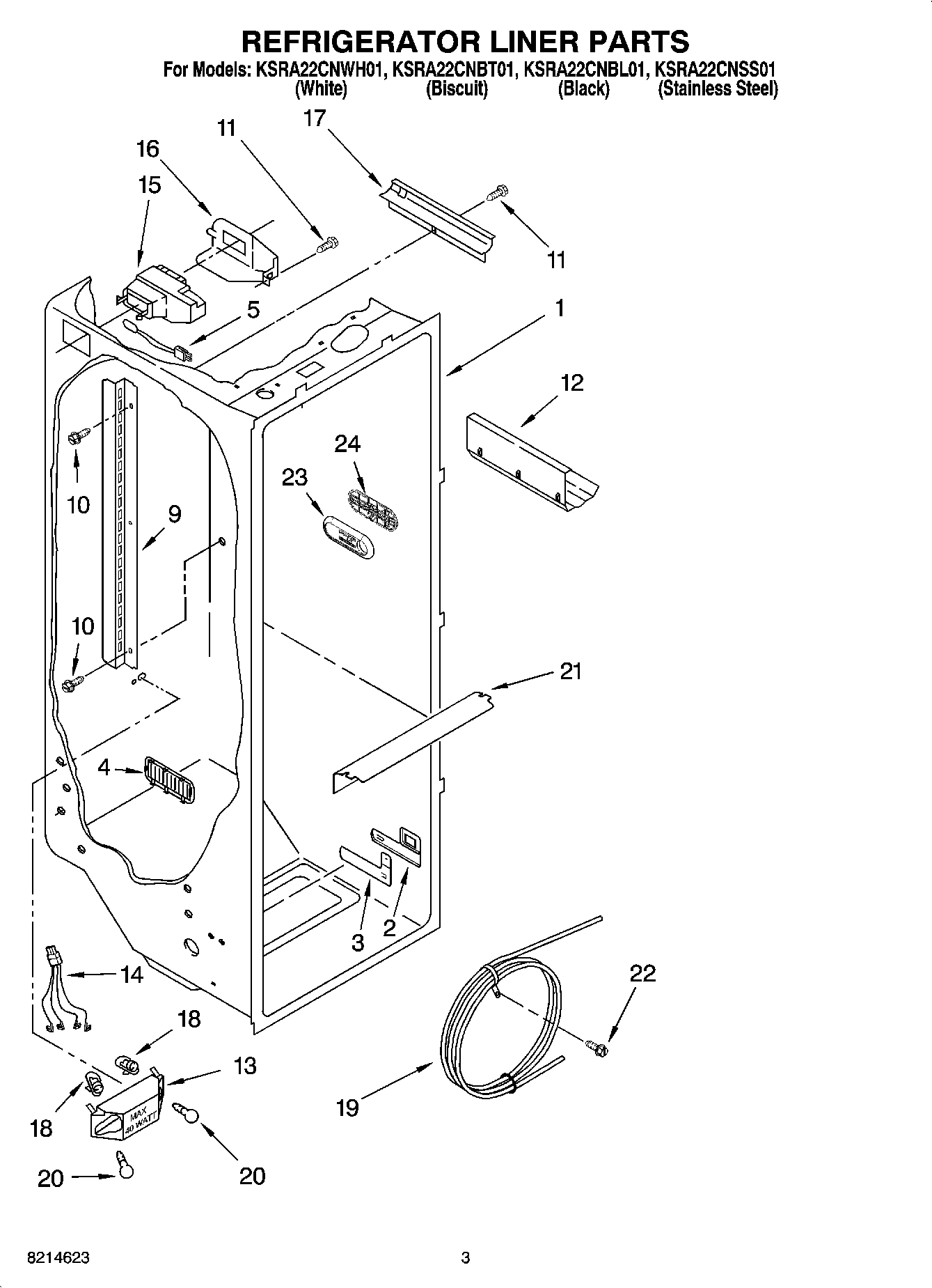 02 - REFRIGERATOR LINER PARTS