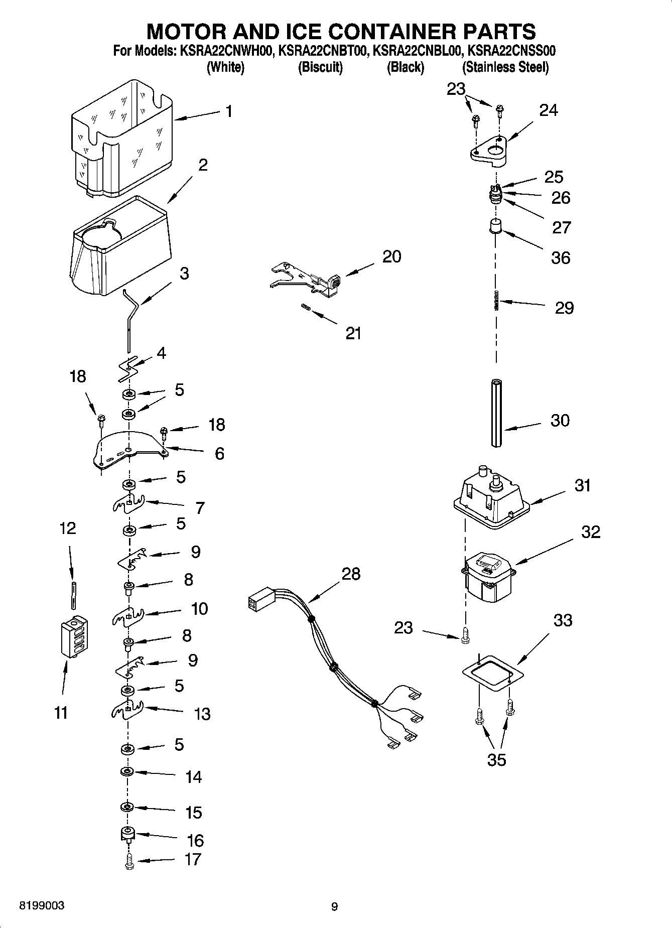 06 - MOTOR AND ICE CONTAINER PARTS