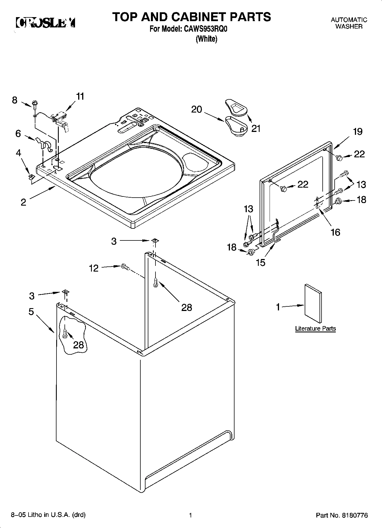 01 - TOP AND CABINET PARTS