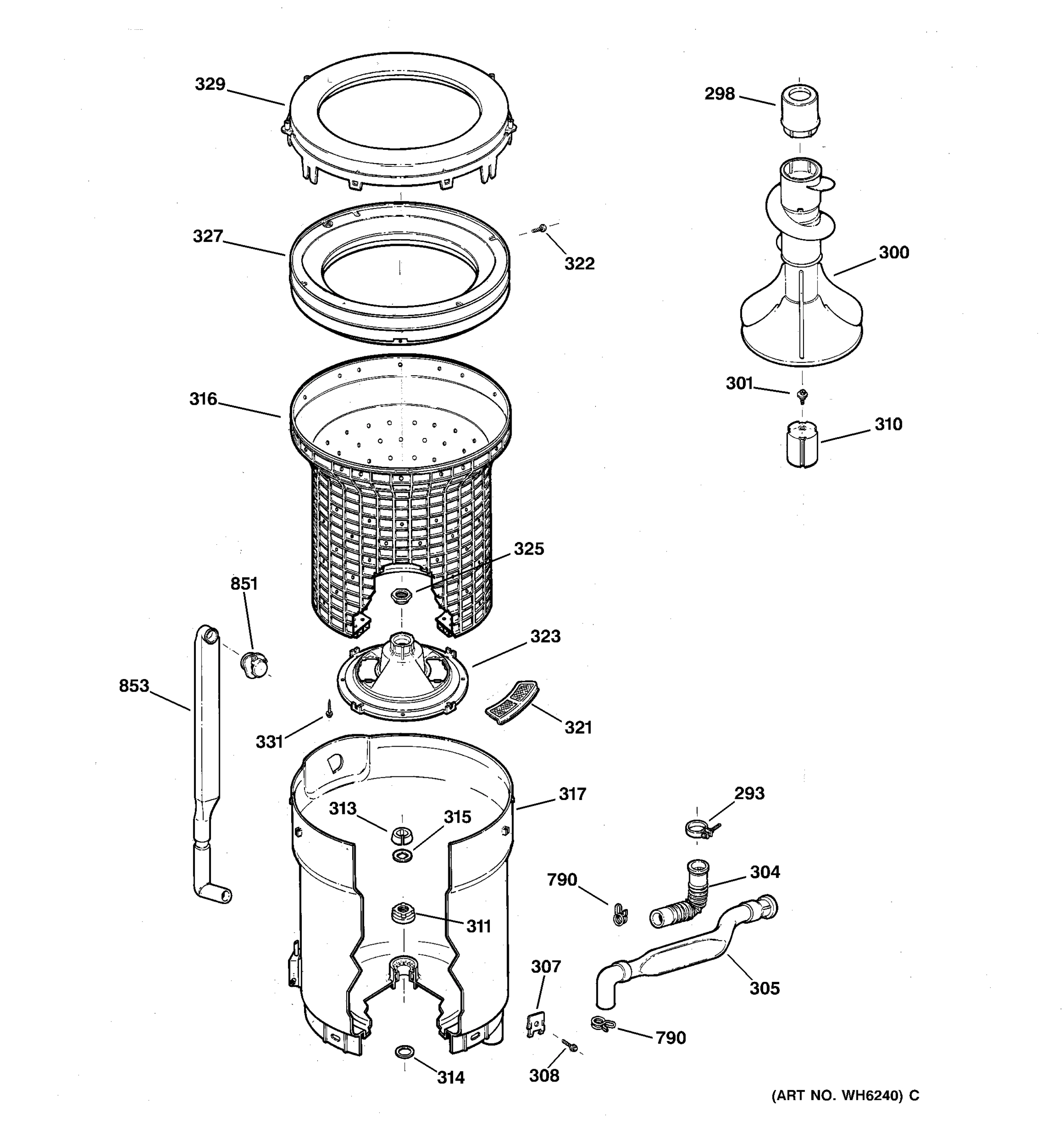 TUB, BASKET & AGITATOR