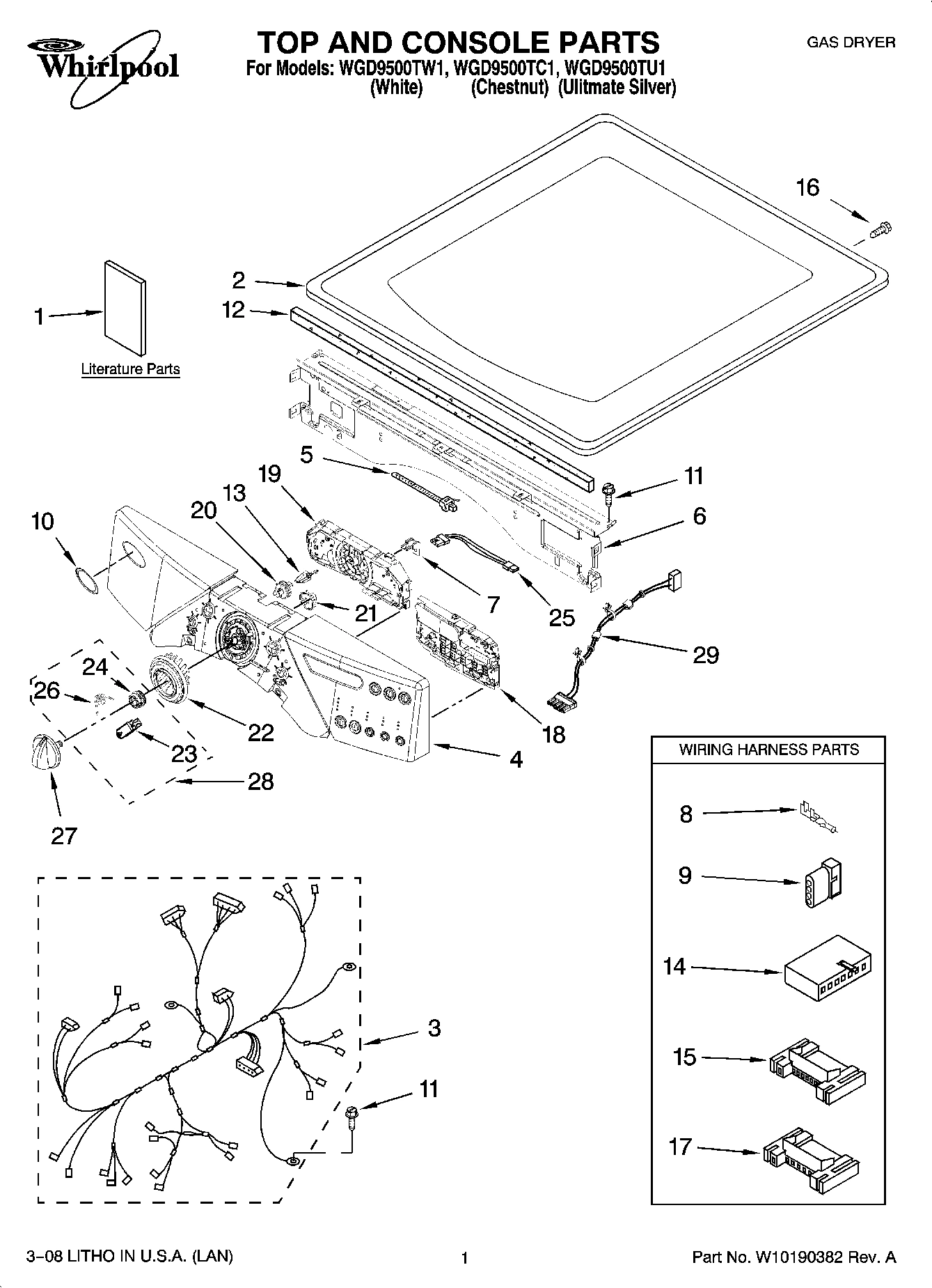 01 - TOP AND CONSOLE PARTS