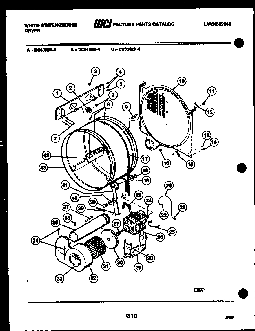 04 - DRUM, BLOWER AND DRIVE PARTS